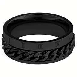 Black Roman Chain Ring - 2 - hover gallery