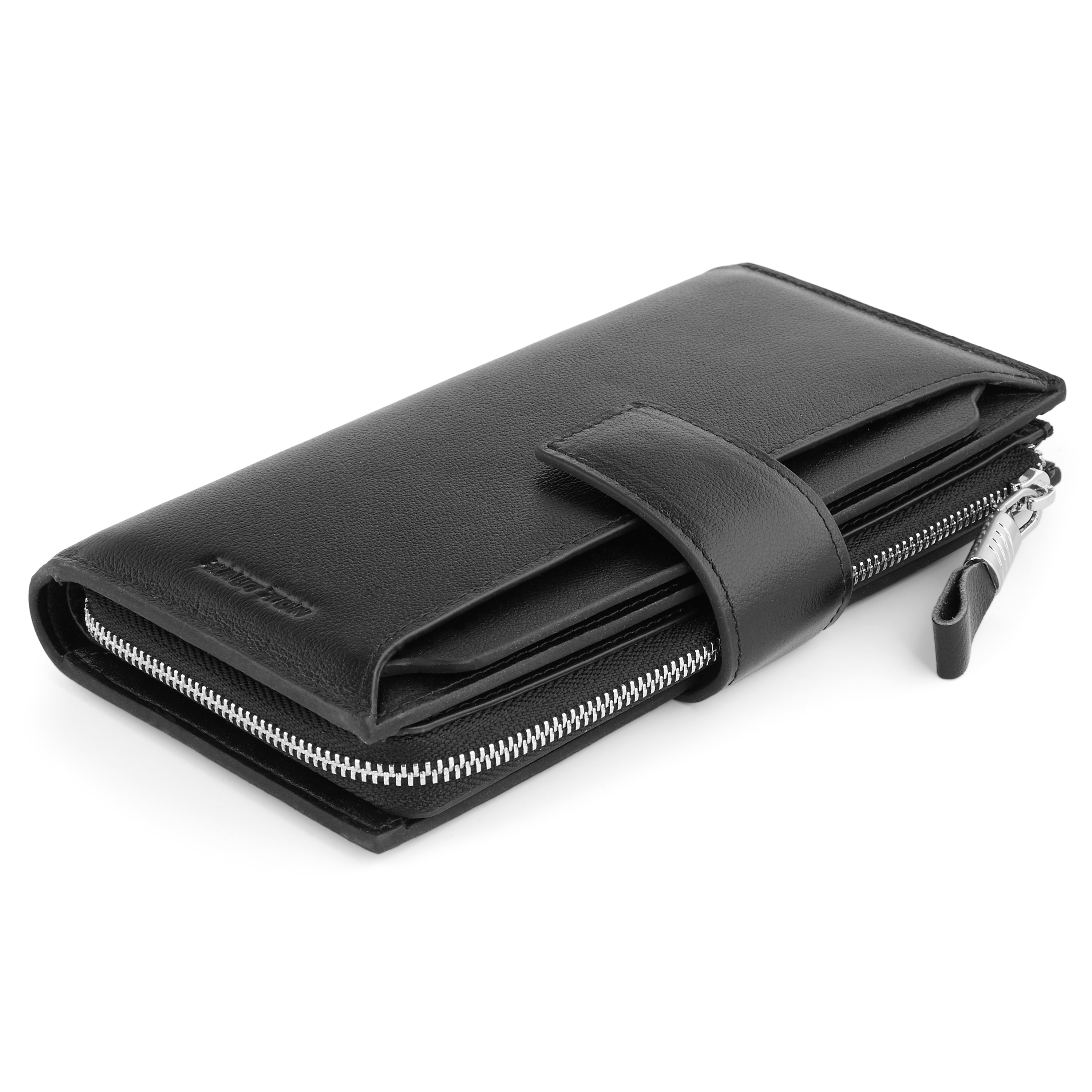 Lange Schwarze Laschenverschluss Geldbörse - 4