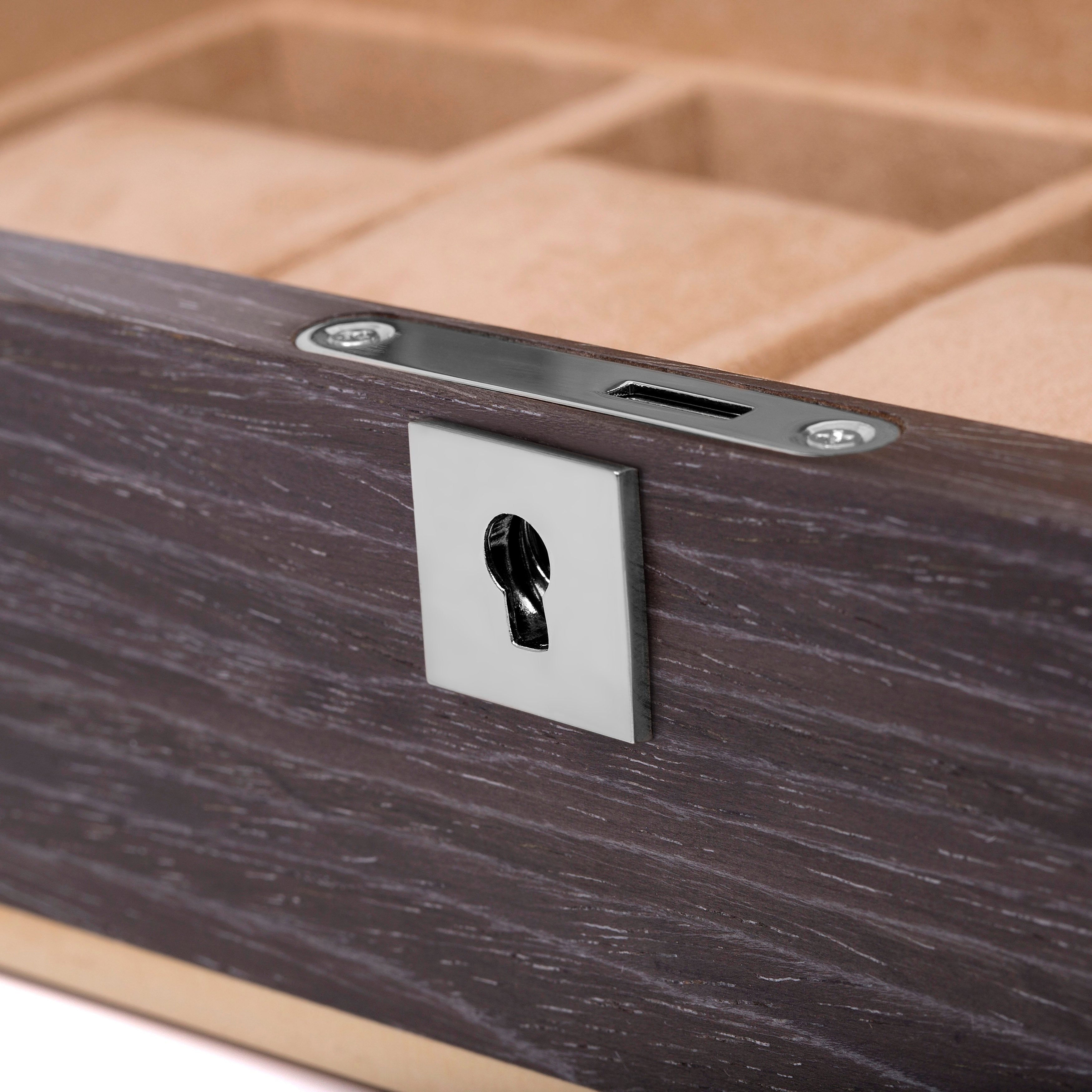Grijze Strakke Walnoten Houten Horloge Box - 5 Horloges - 7