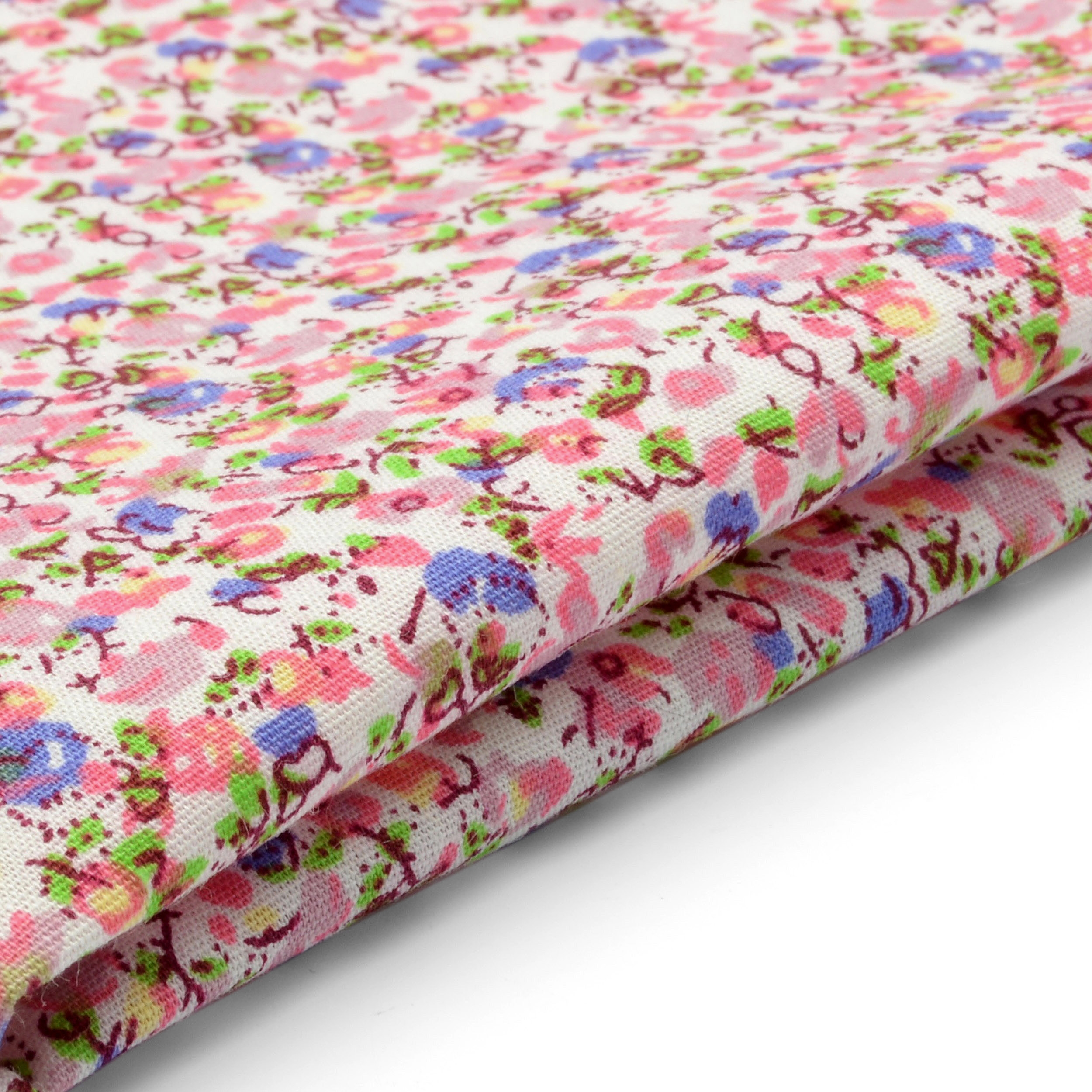 Rosa/Blått Abstrakt Bomull Lommetørkle - 2