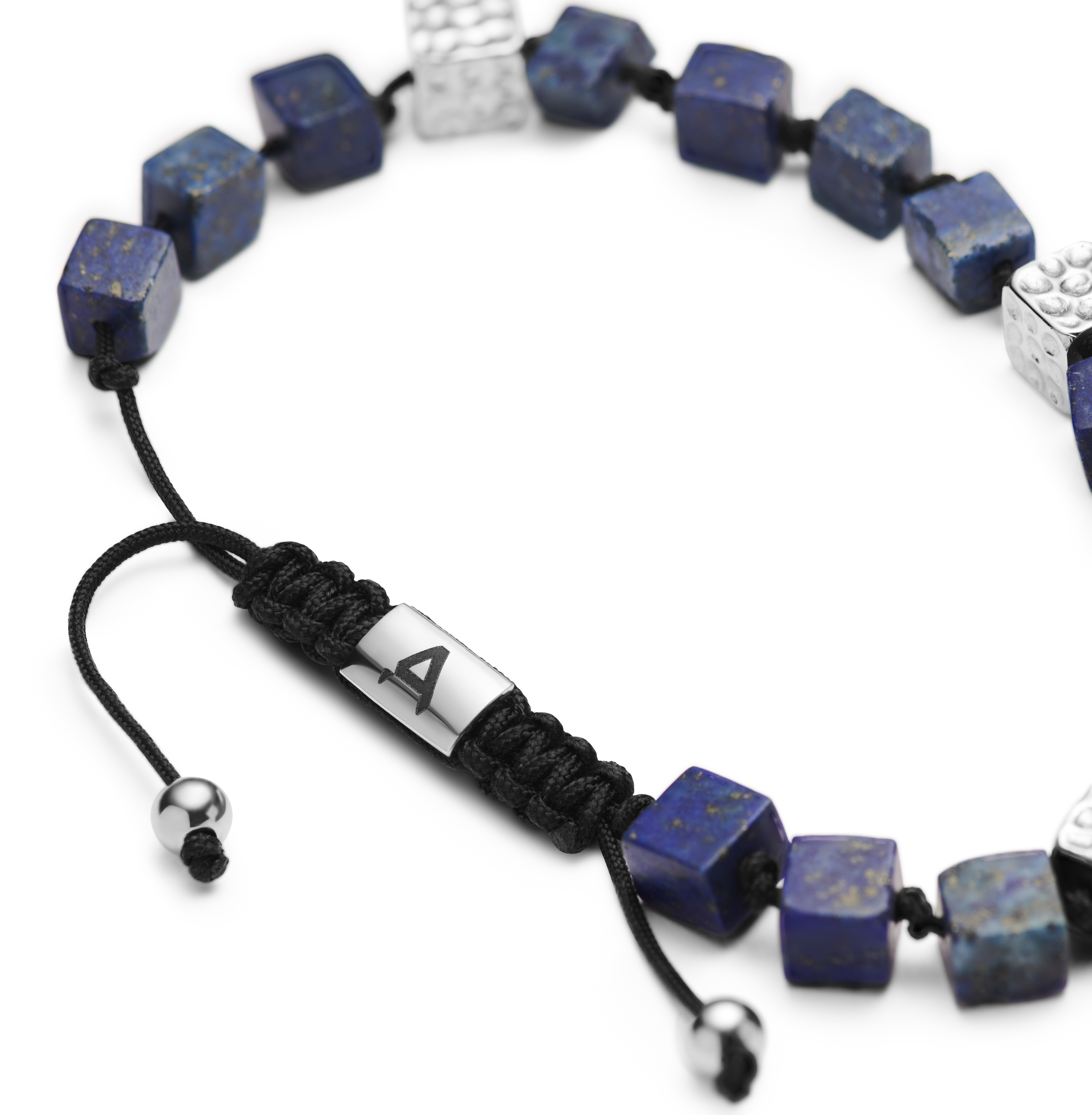 Orphic | Srebrzysta bransoletka stalowa z lapis lazuli - 11