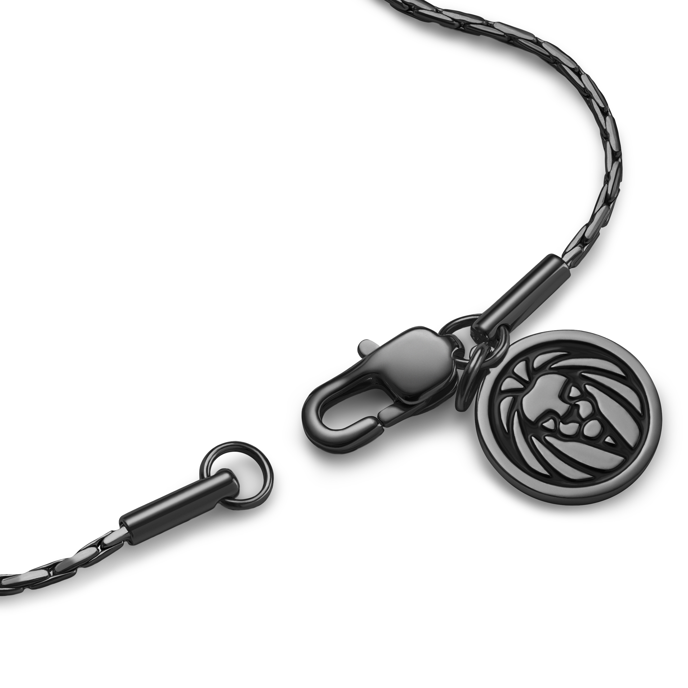 Essentials | Verižna zapestnica iz pravokotne verige v črni barvi, širine 1 mm - 5