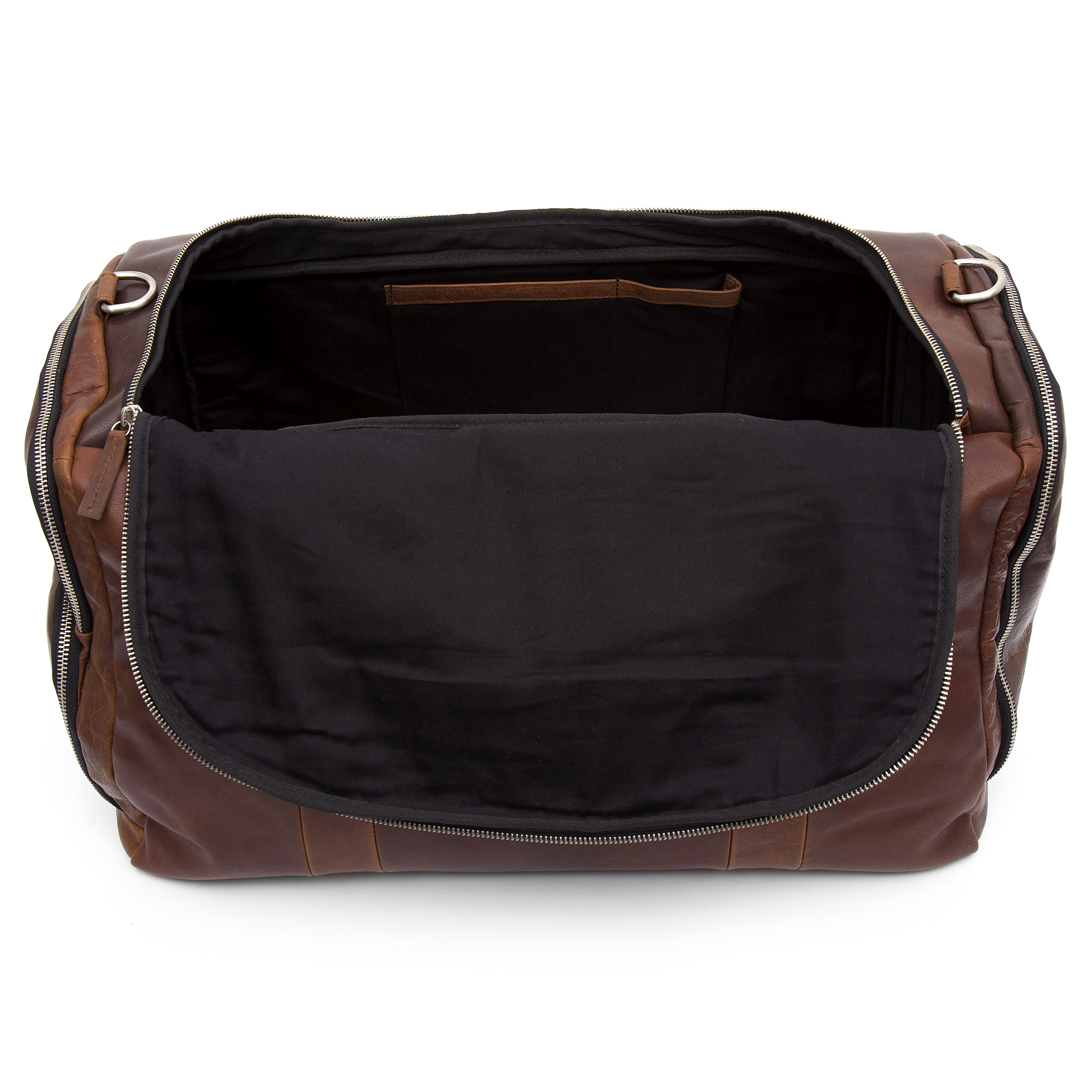 Montreal Large Tan Leather Duffel Bag - 14