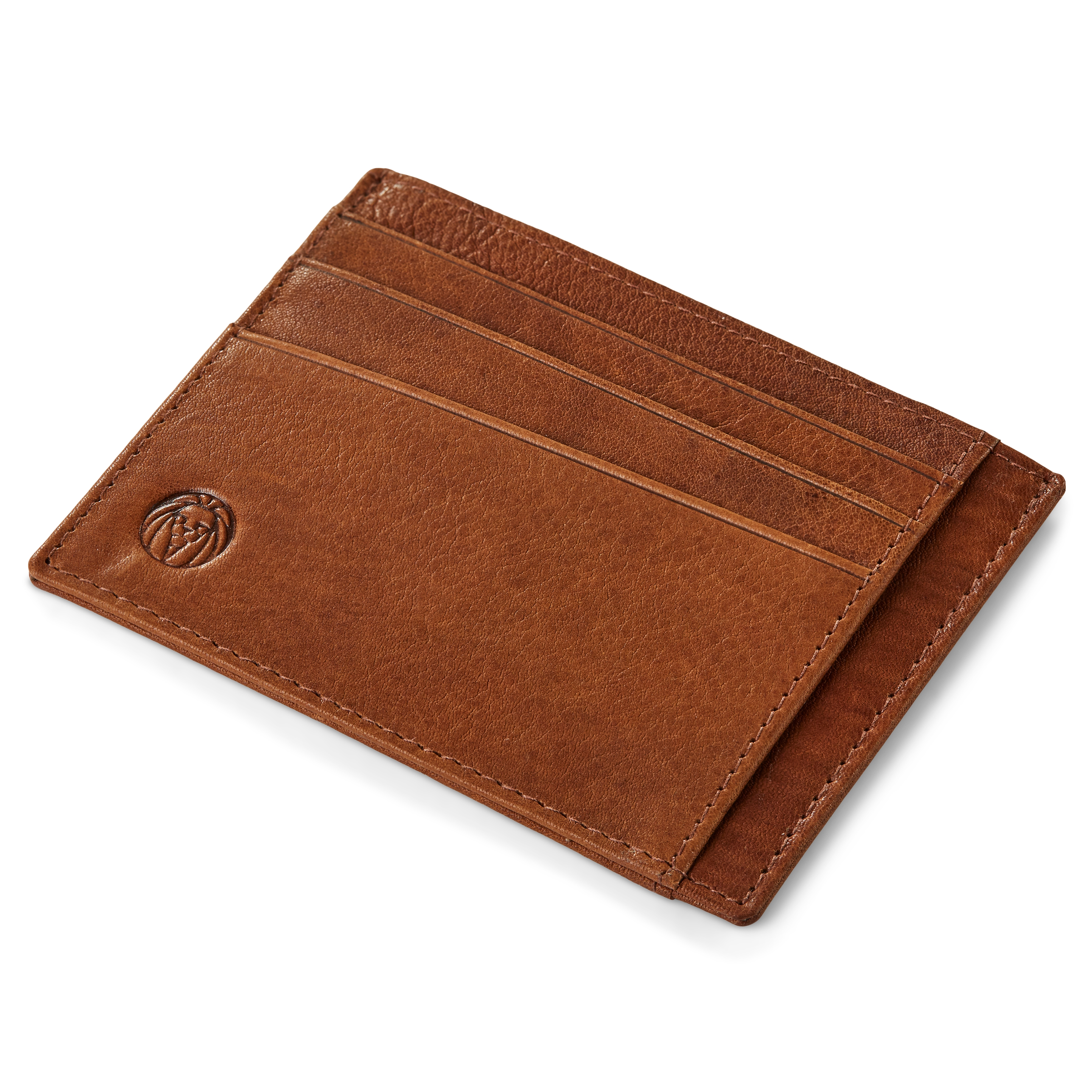 Porte-cartes en cuir brun havane anti-RFID Cambodia - 4