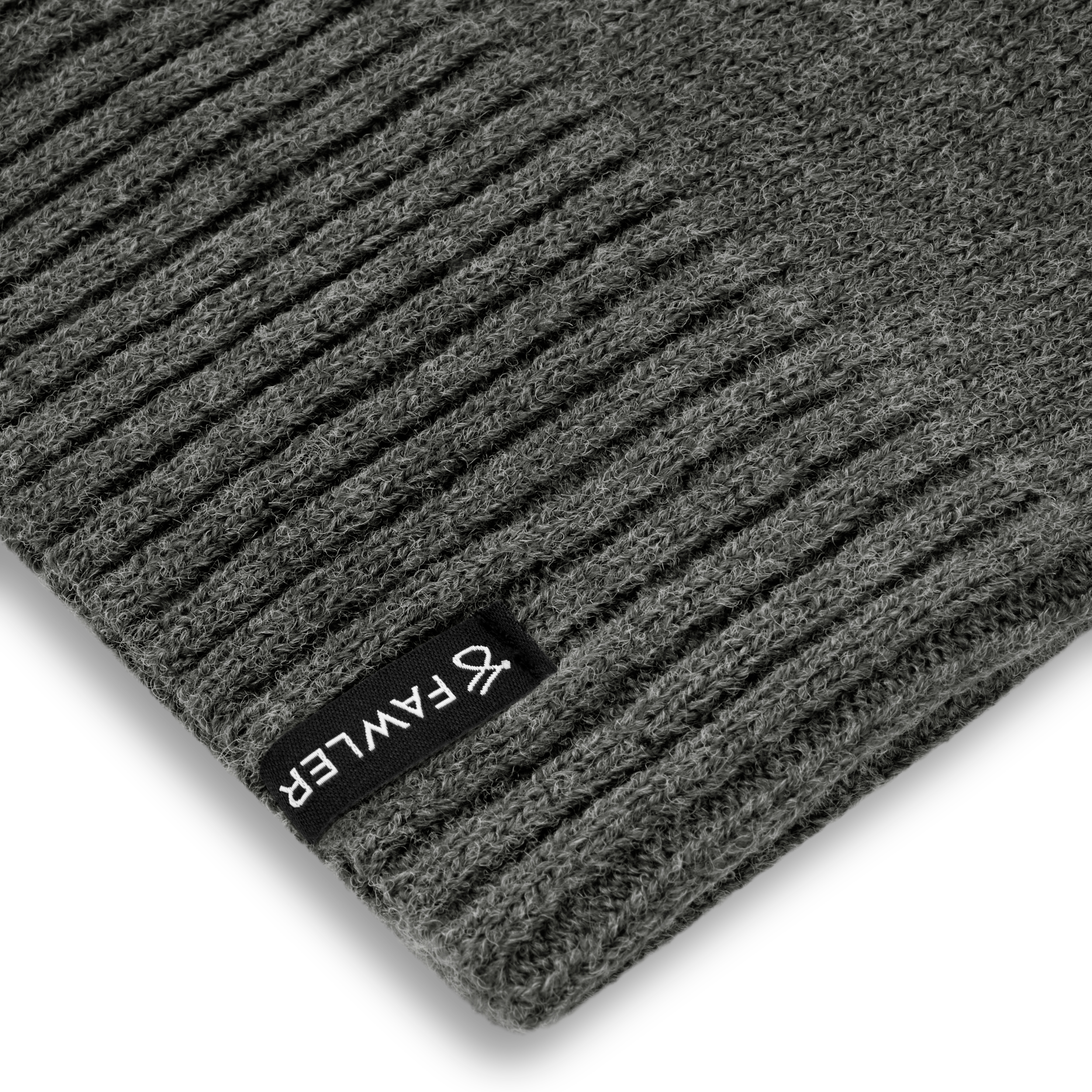 Kaleb | Bufanda tubular de punto de merino gris oscuro - 3