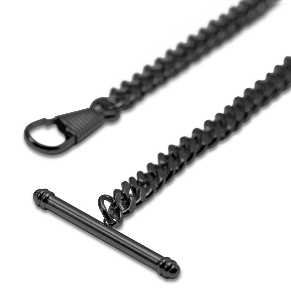 hover: Black Steel T-Bar Pocket Watch Chain hover: Black Steel T-Bar Pocket Watch Chain