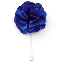 Royal Blue Luxurious Flower Lapel Pin