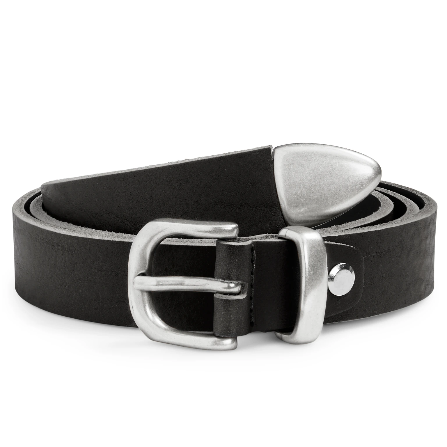 Prairie | Cintura Western nera con fibbia color argento Prairie | Cintura Western nera con fibbia color argento