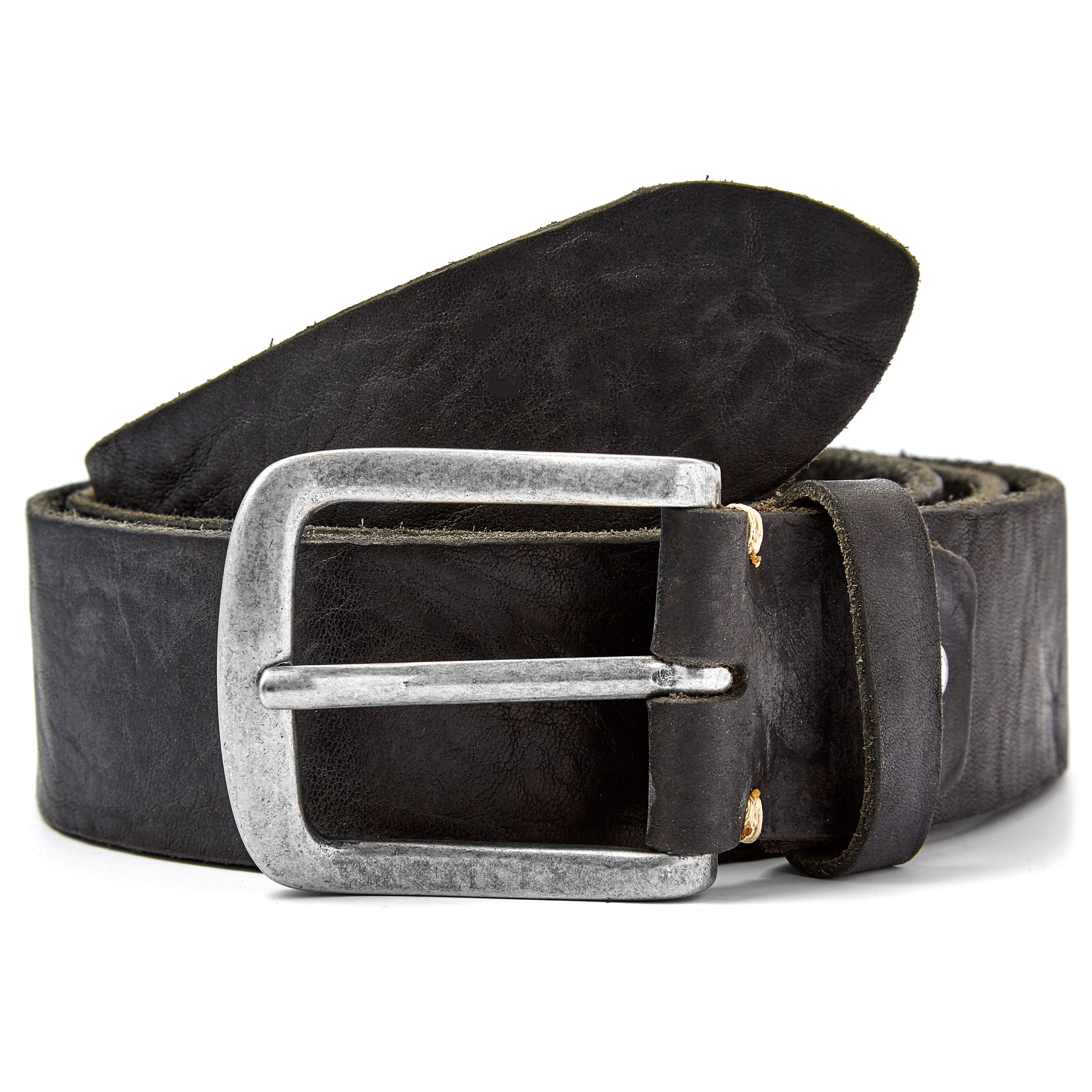 Casual Black Distressed Leather Belt | In stock! | BSWK
