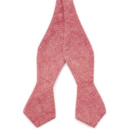 Pink Cotton Self-Tie Bow Tie