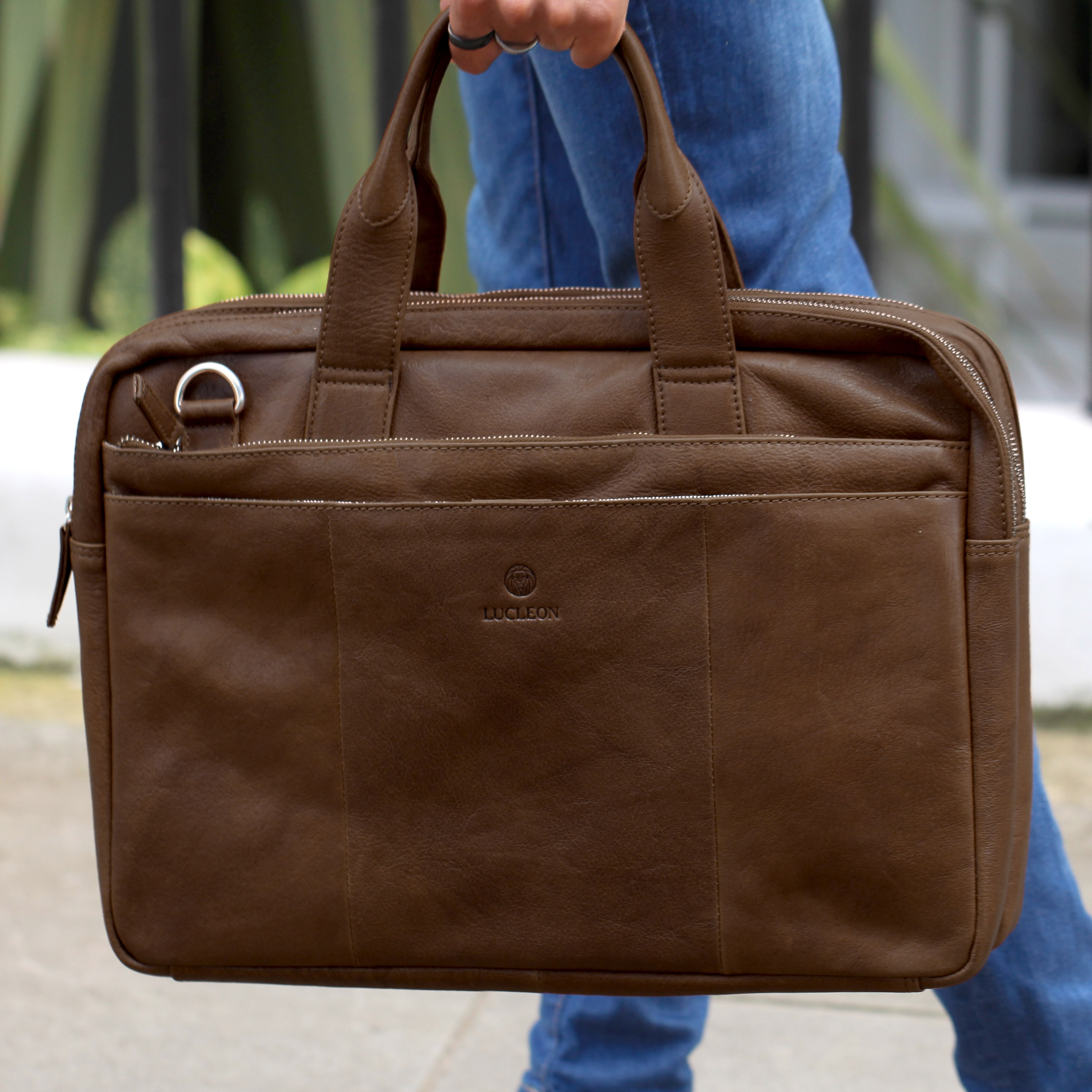 Sac brun pour ordinateur portable "California" - 5