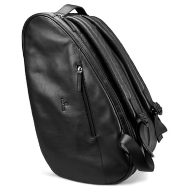 Bolsa de Pádel de cuero de plena flor-Negra Bolsa de Pádel de cuero de plena flor-Negra