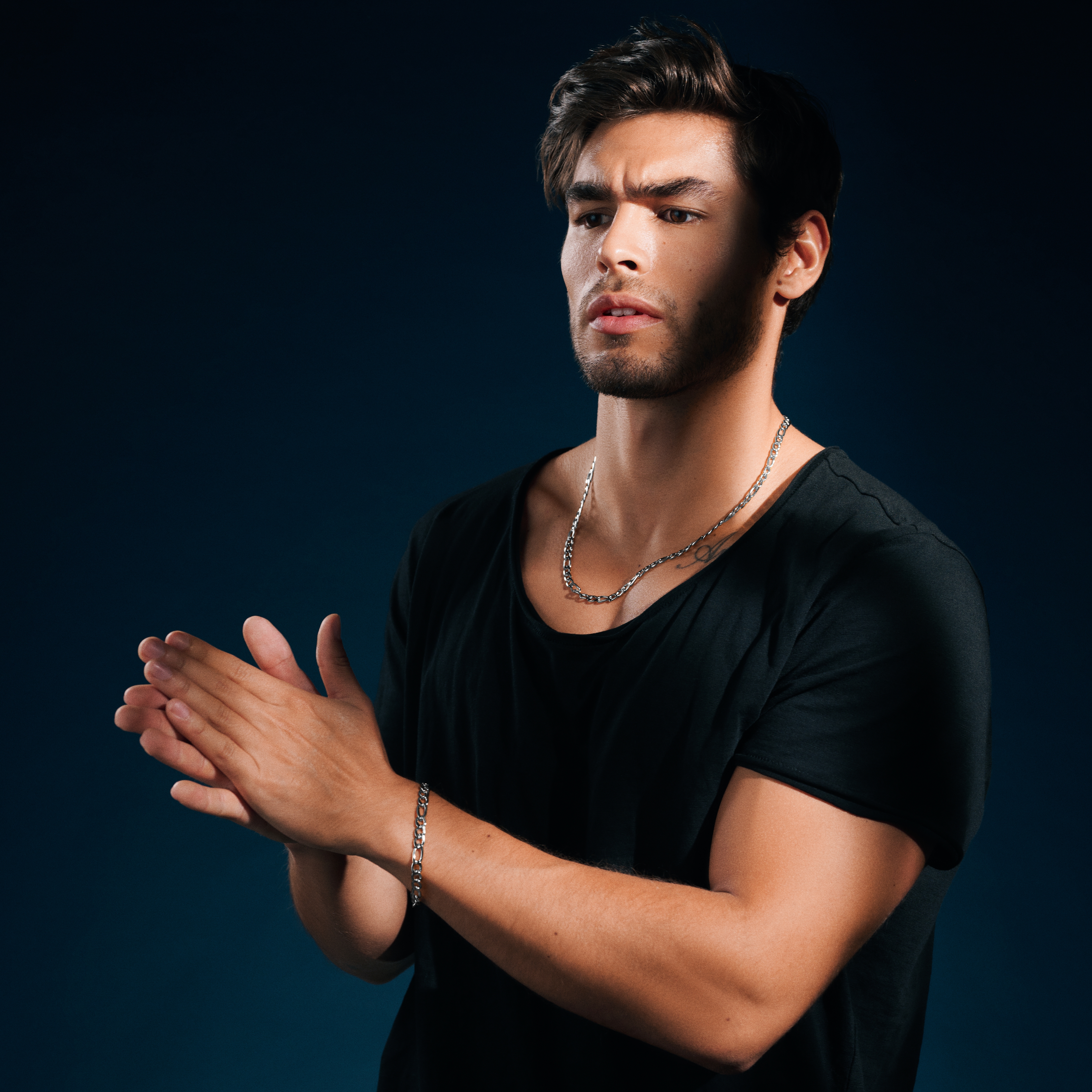 Essentials | Сребристо колие от верижка фигаро 6 мм - 2