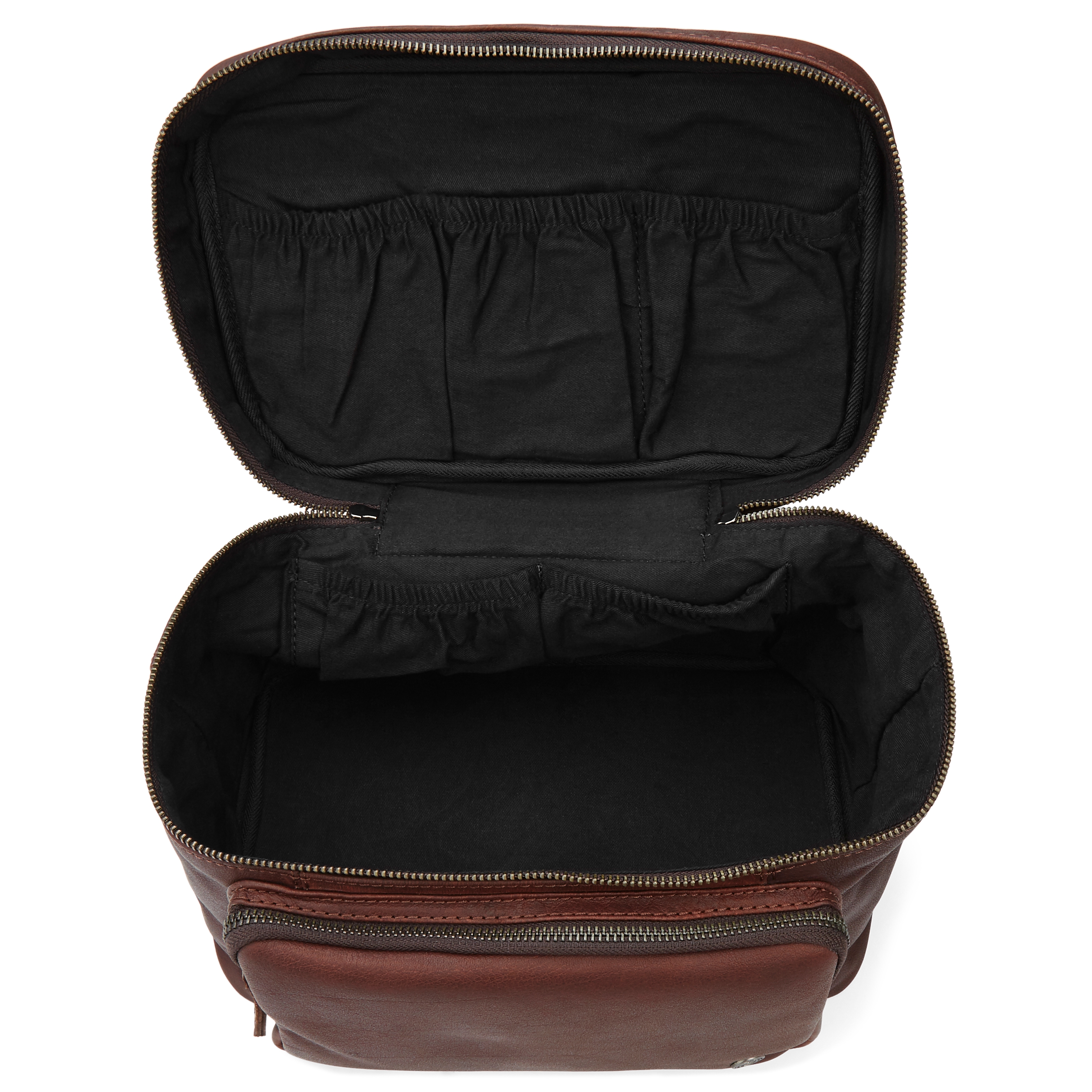 Beauty case XL Oxford in pelle marrone - 5