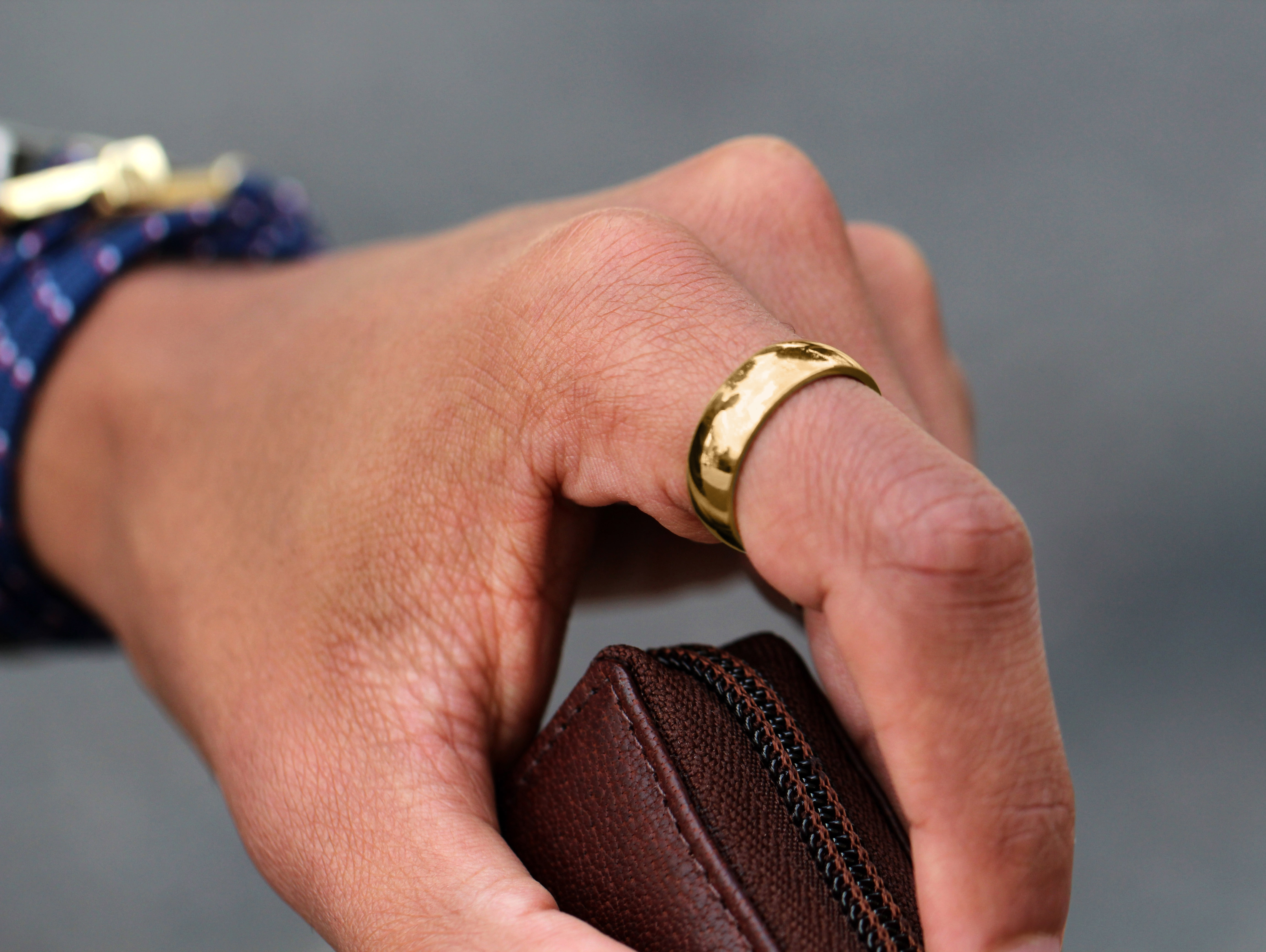 Paprastas aukso spalvos nerūdijančio plieno žiedas - 5