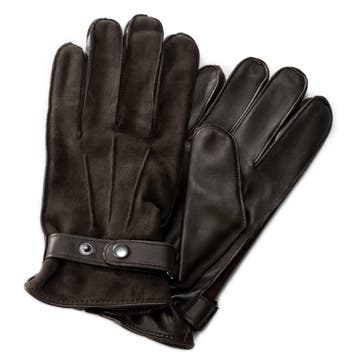 Mörkbruna Pekskärmskompatibla Handskar i Fårskinn & Mocka