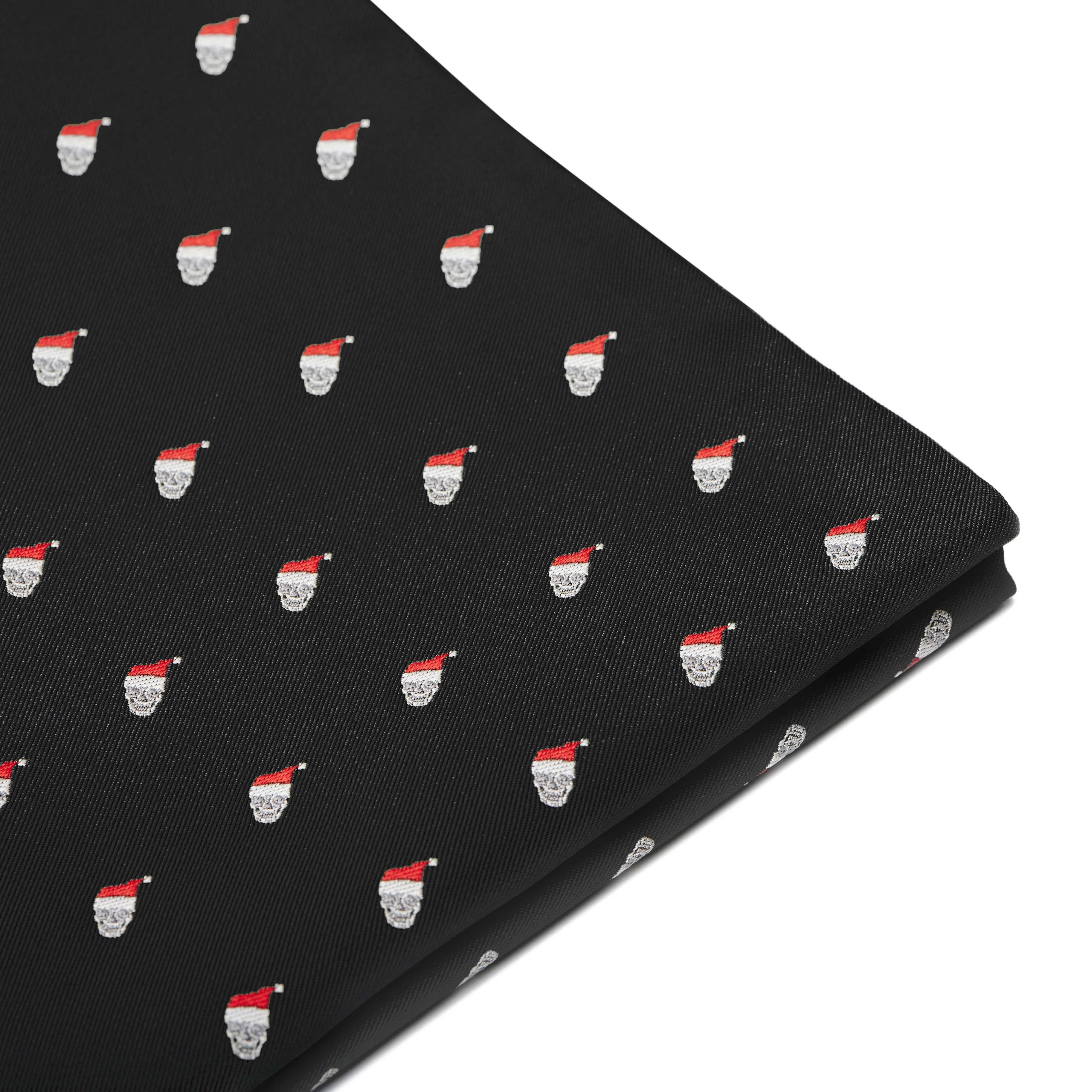 Black Christmas Skull Pocket Square - 2