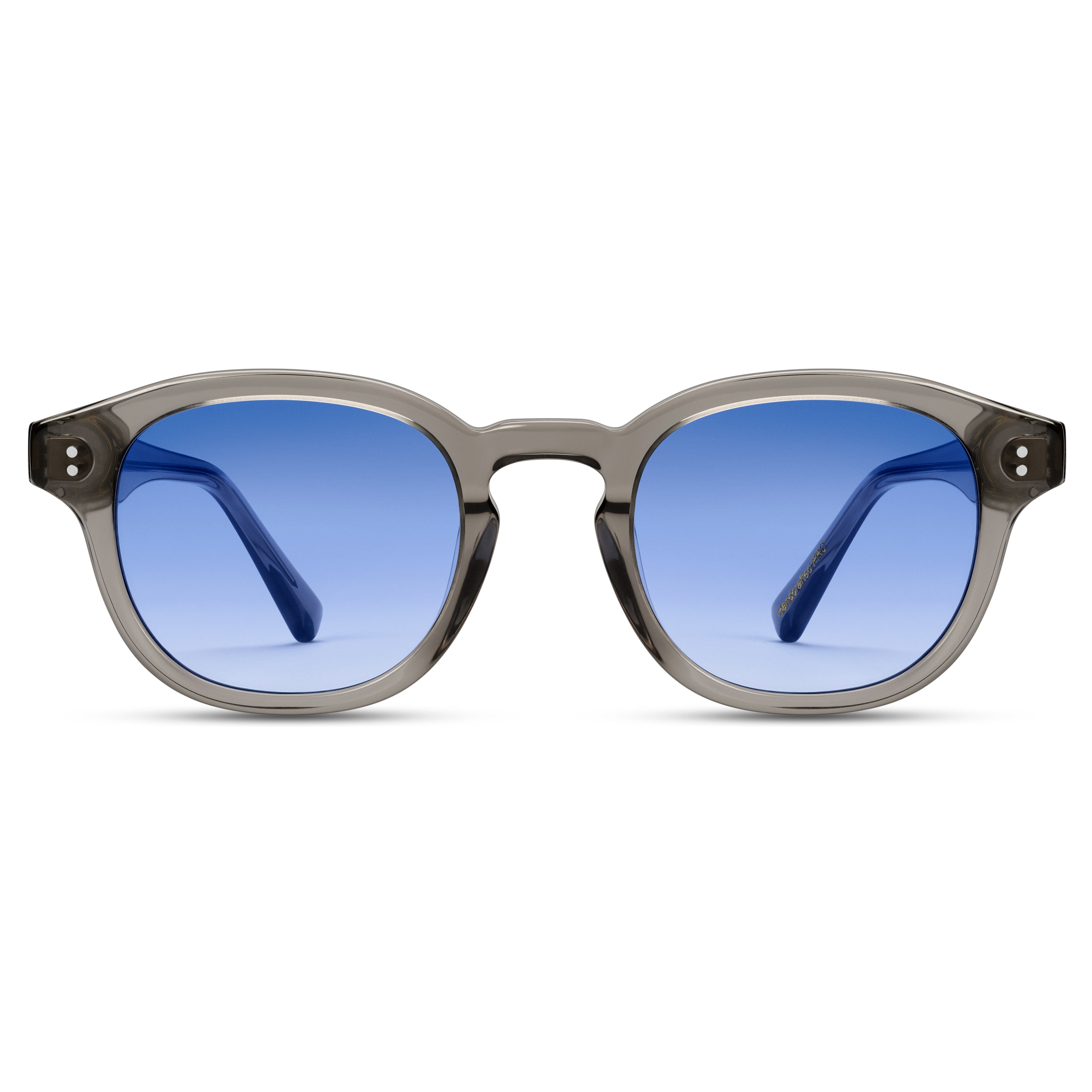Kwadratowe szare okulary przeciwsłoneczne Bille w oprawkach typu horn rimmed