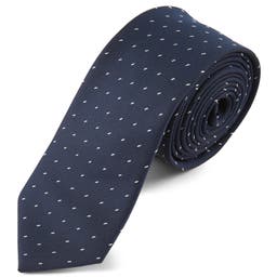 Marineblaue & Weiß Bestickte Krawatte