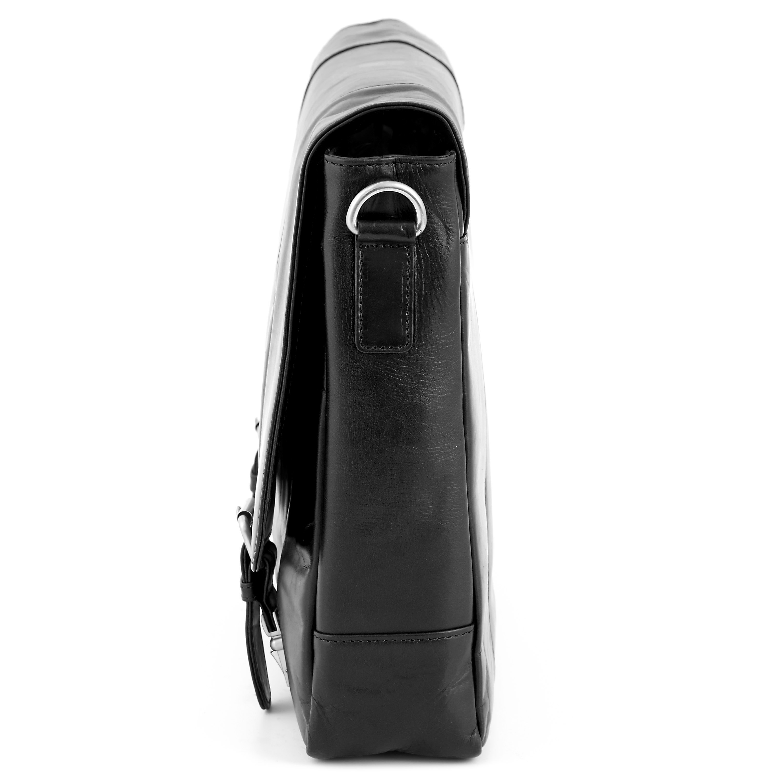 Klasyczna czarna skórzana torba na ramię Jasper - 4