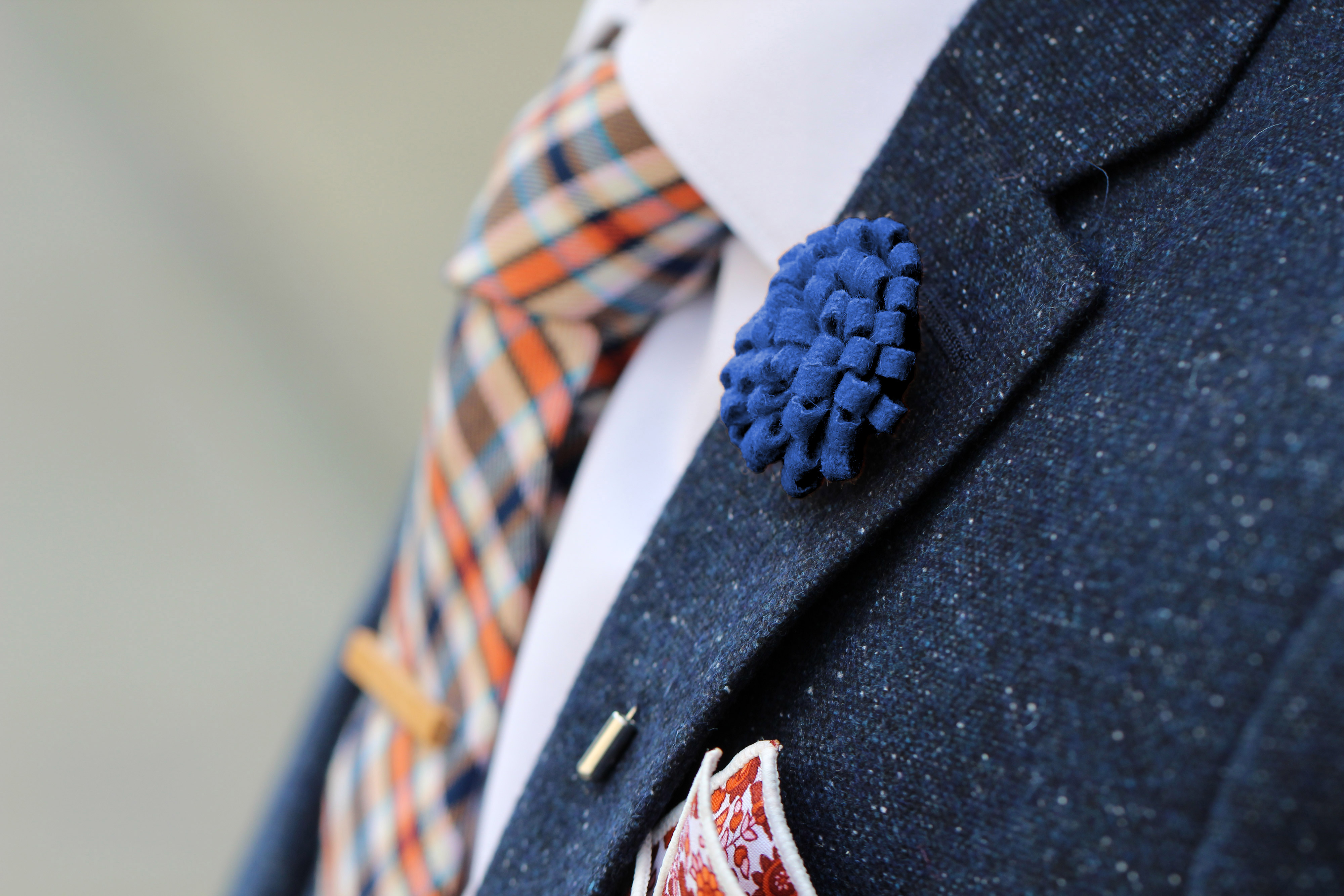 Creative Royal Blue Lapel Flower - 4