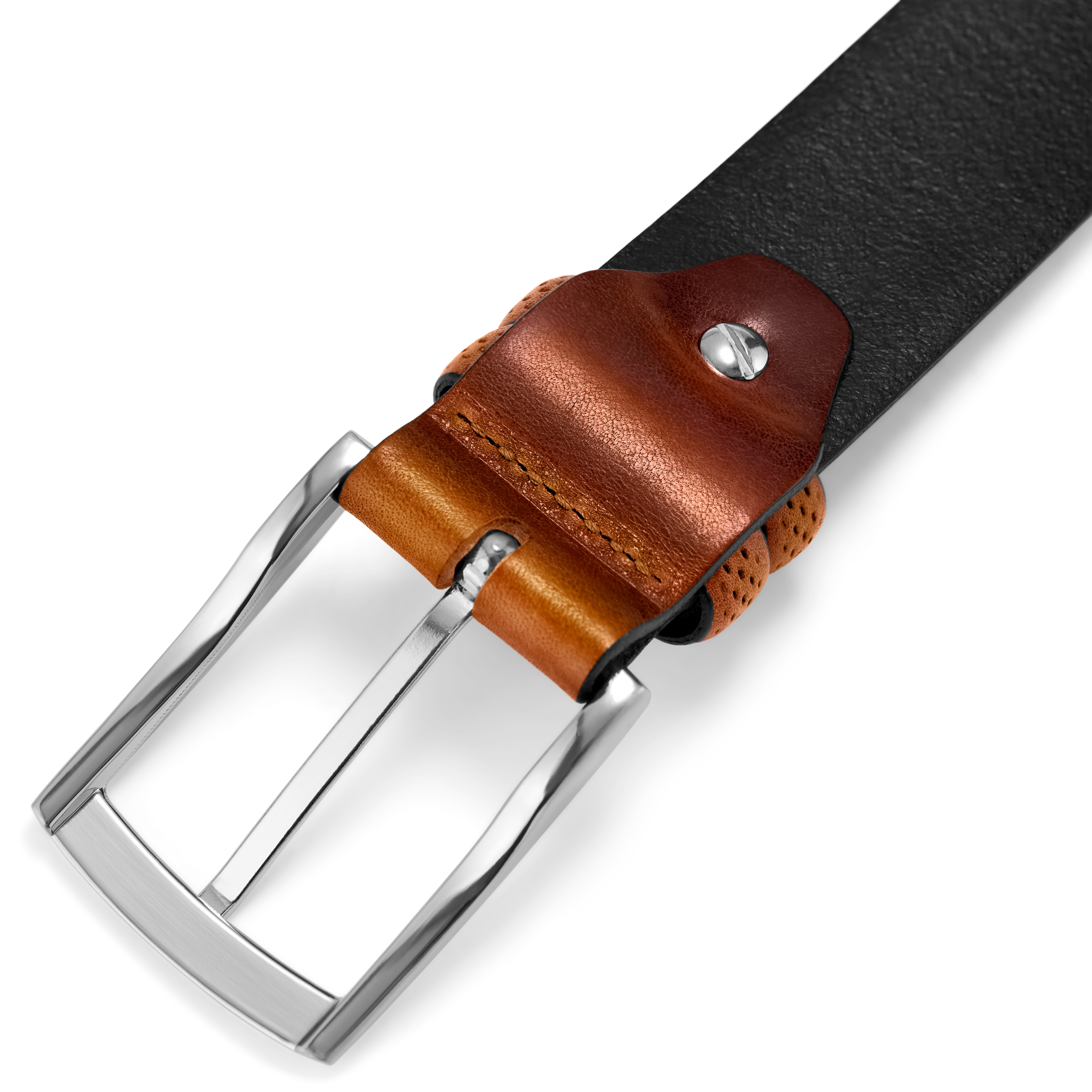 Cinturón de cuero de plena flor coñac Holmes - 5