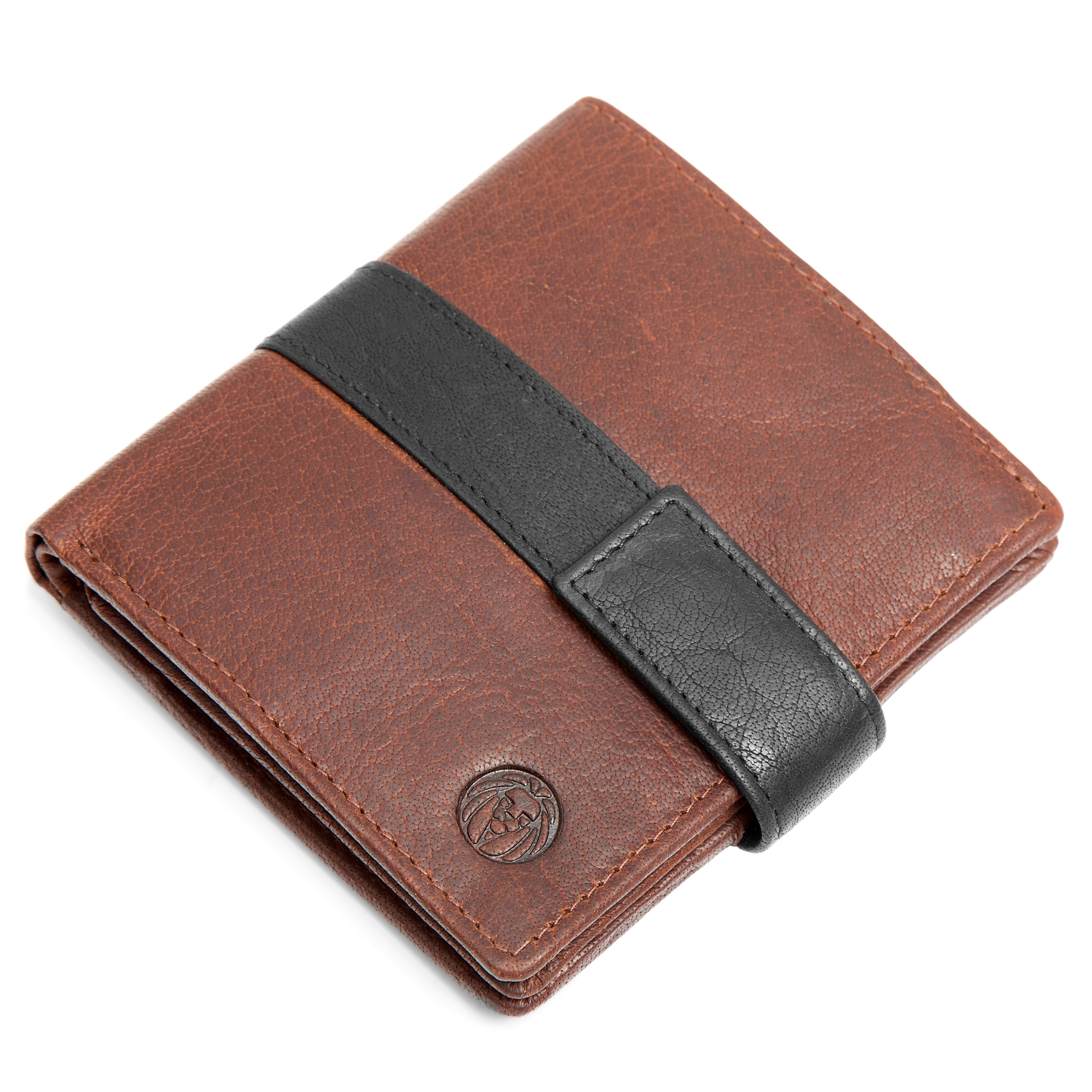 Montreal Vertical Tan & Black RFID Leather Wallet - 4