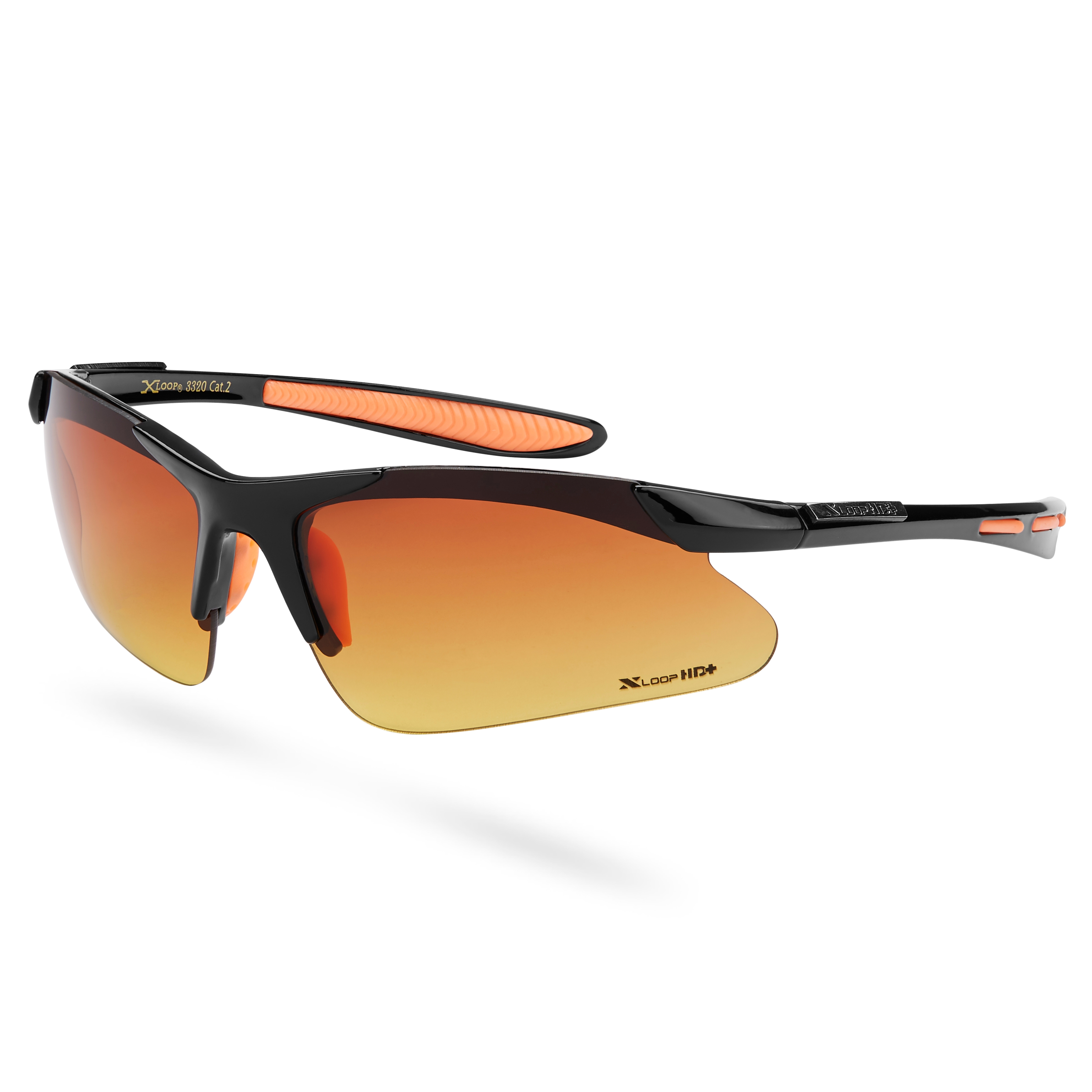 Lunettes de soleil sport à monture couvrante HD+ - noir et orange - 2
