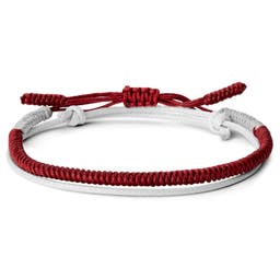 Red & Grey Braided Nylon Bracelet Set
