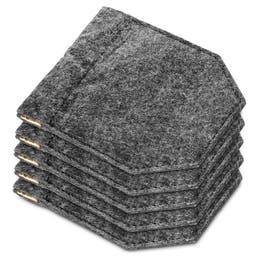 5-dielne sivé puzdrá na vreckovky do saka z plste  