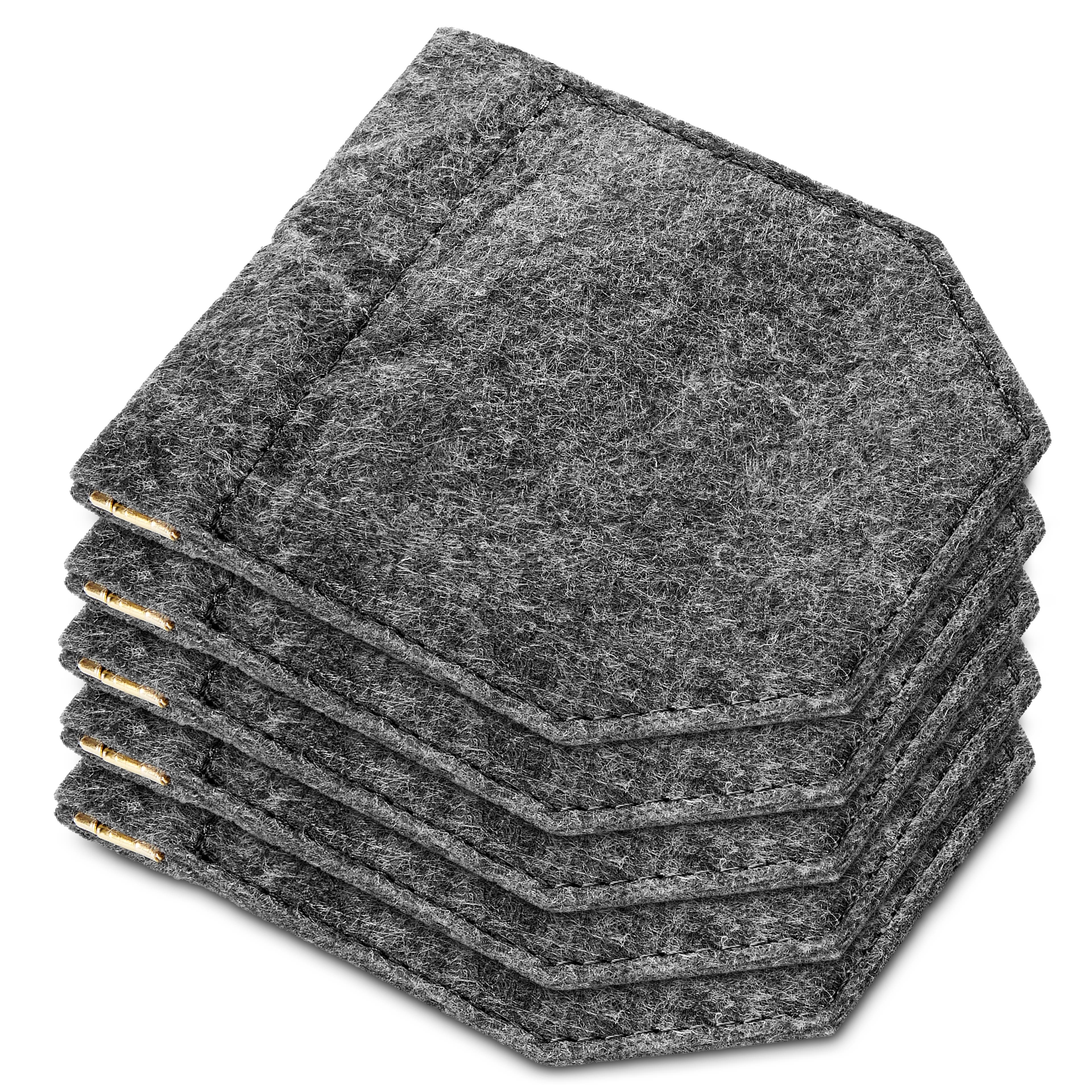 Confezione da 5 Reggi-fazzoletto da taschino in feltro grigio