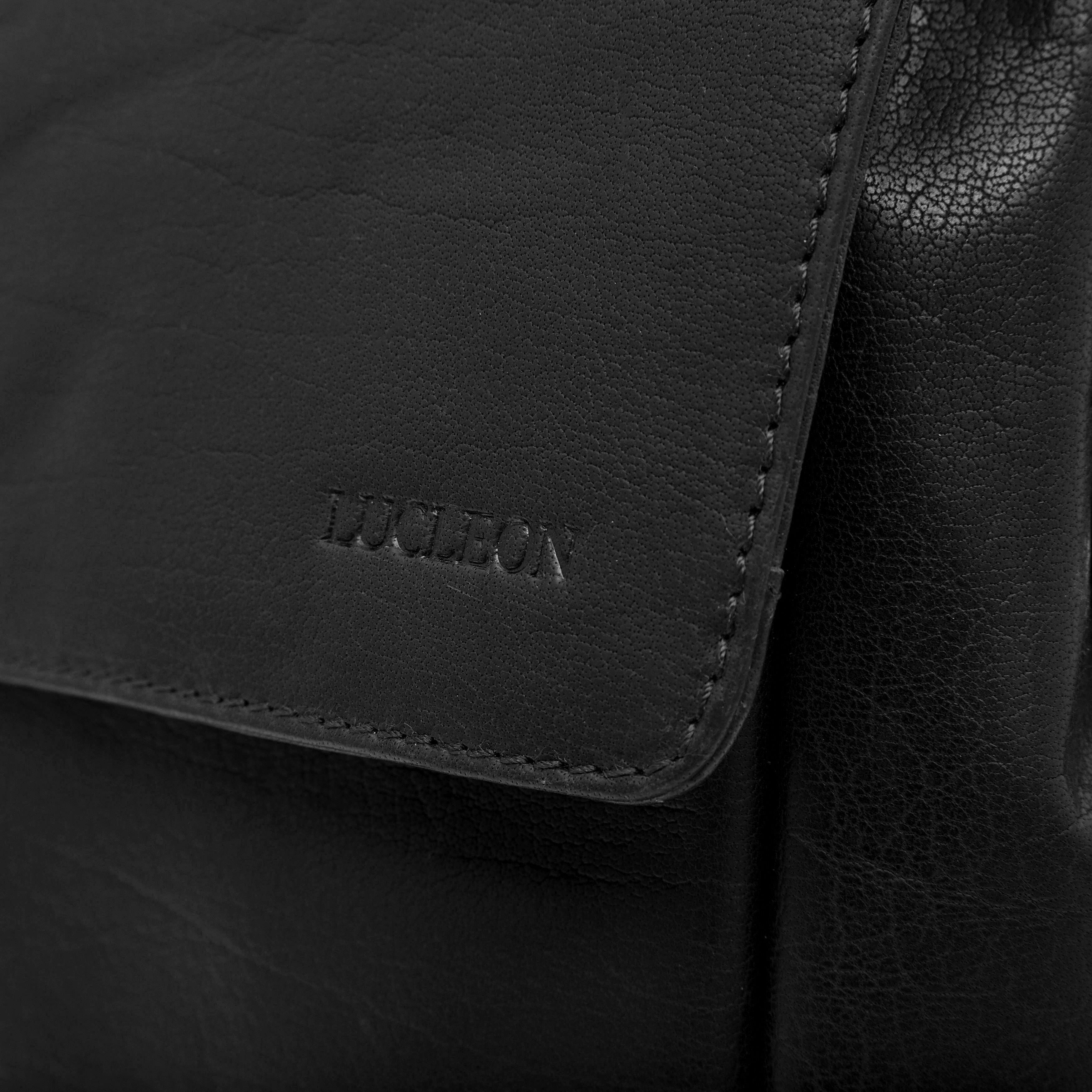 Montreal Luxury Leather Black Satchel Bag - 11