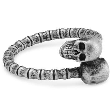 Aspero | Silver-tone Stainless Steel Skull Wrap Ring