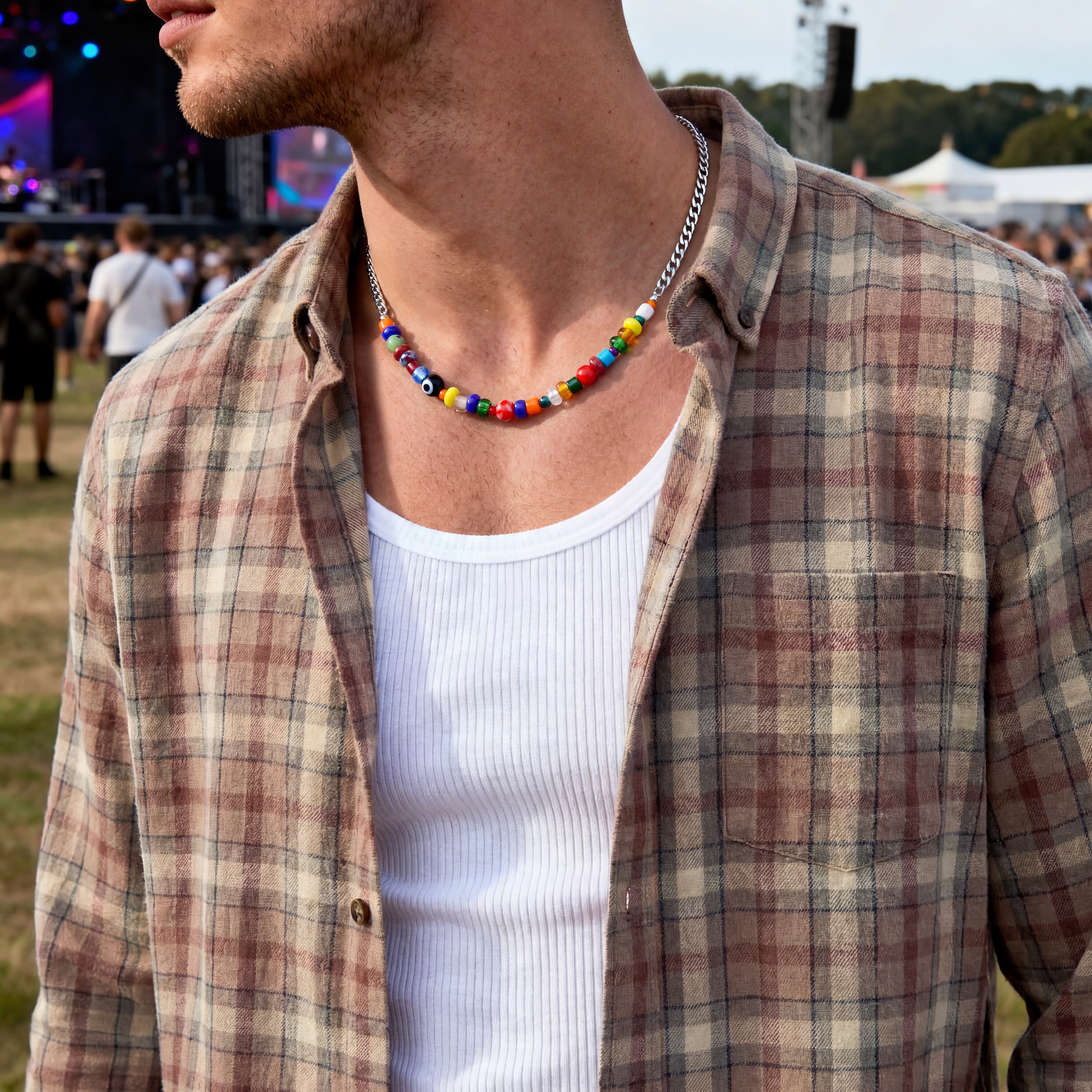Pearlmania | Collier multicolore Evil Eye - 3