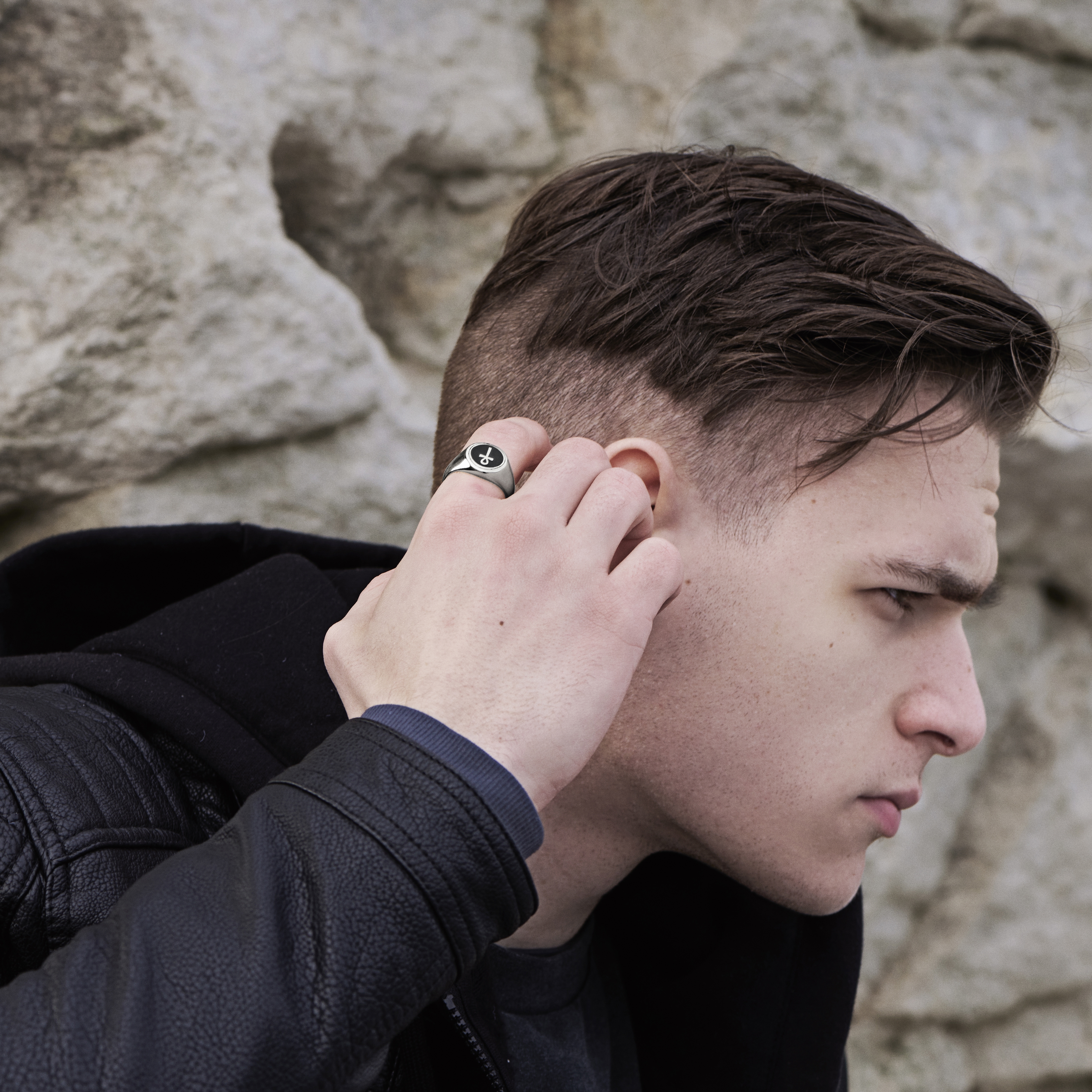 Steel Ankh Signet Ring - 4