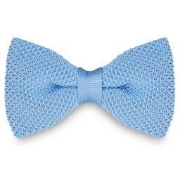 Noeud papillon tricoté bleu layette