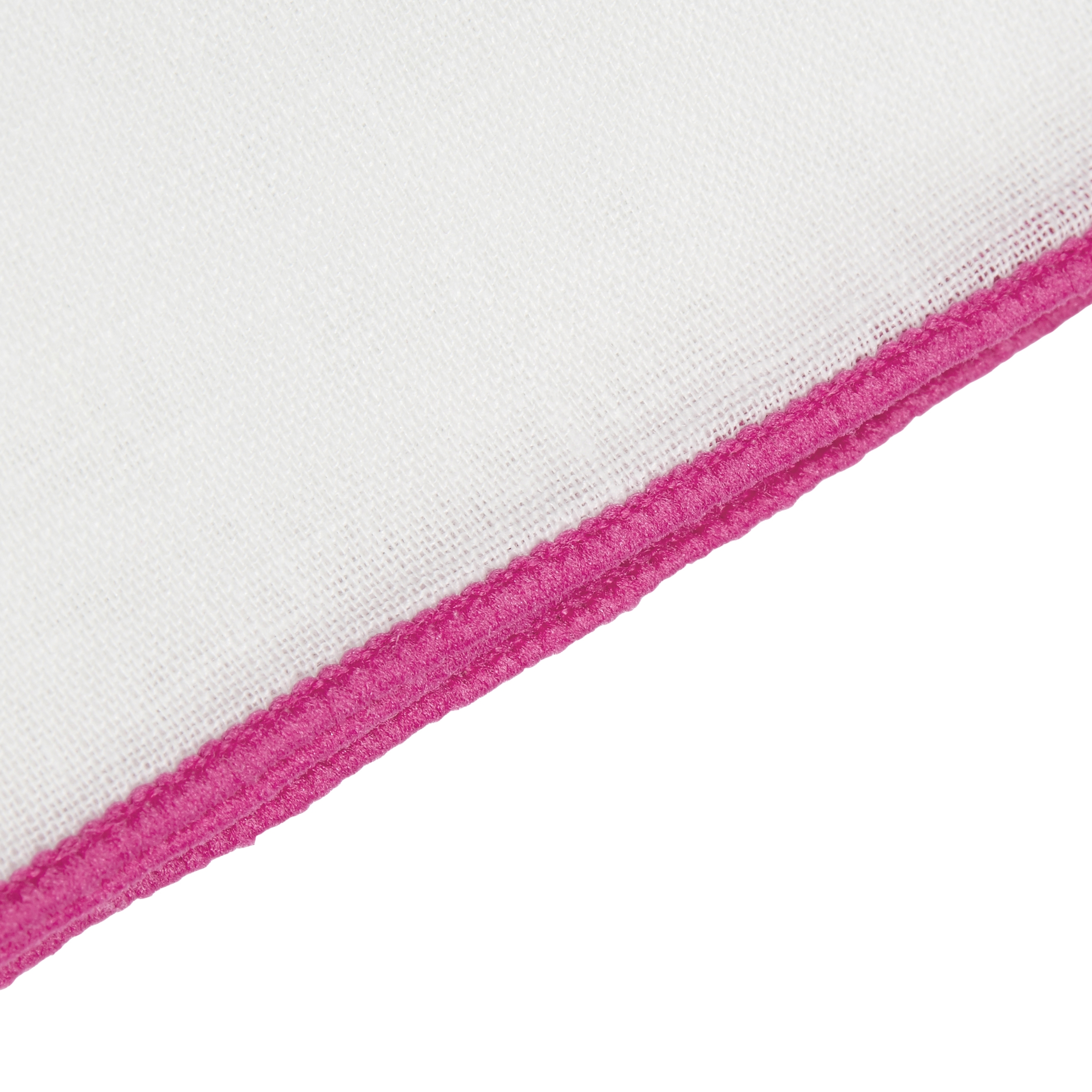 Hvitt Lommetørkle med Rosa Kanter - 2