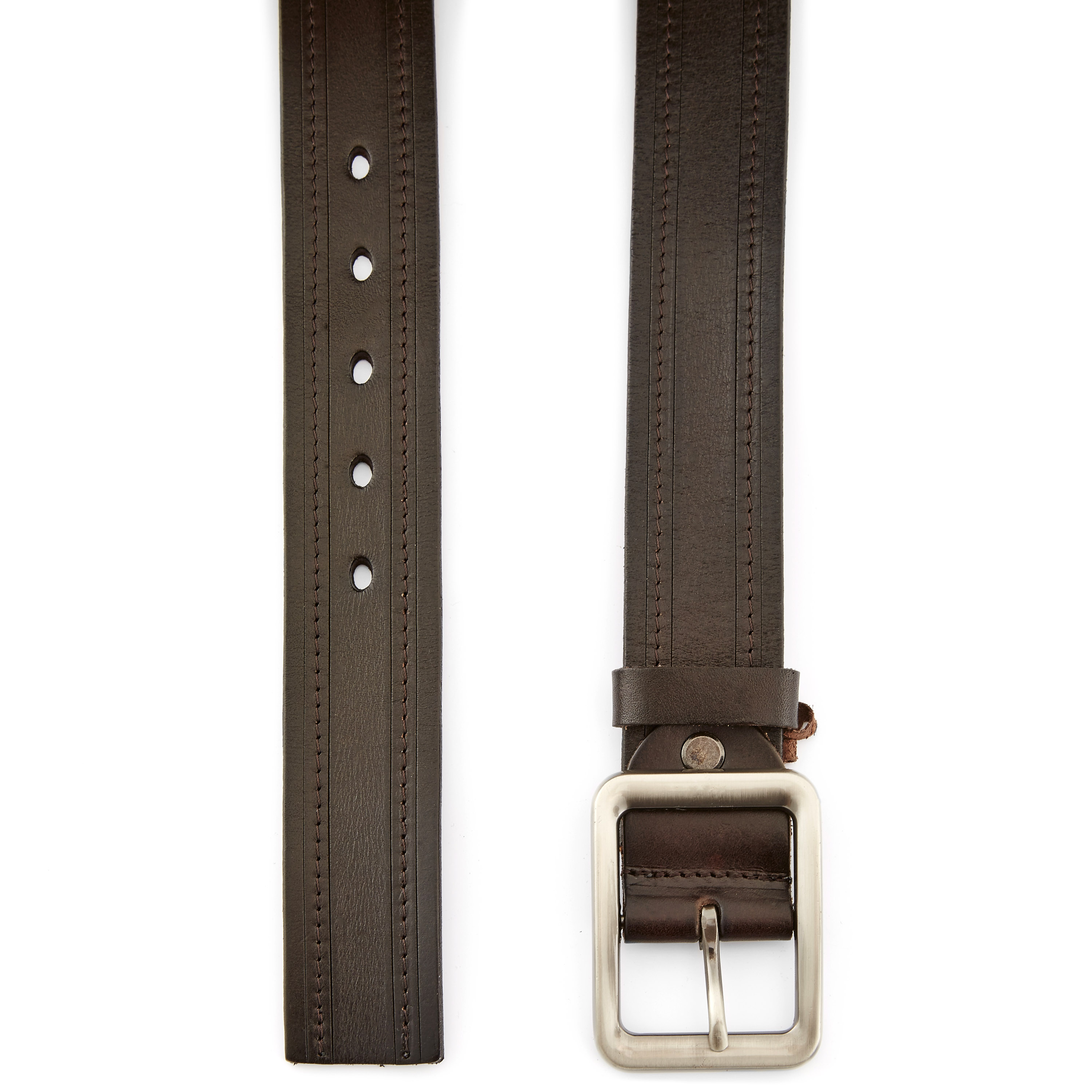 Smart Casual Donkerbruine Leren Riem - 2