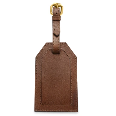 Étiquette de bagage | Cuir de buffle pleine fleur brun foncé Étiquette de bagage | Cuir de buffle pleine fleur brun foncé