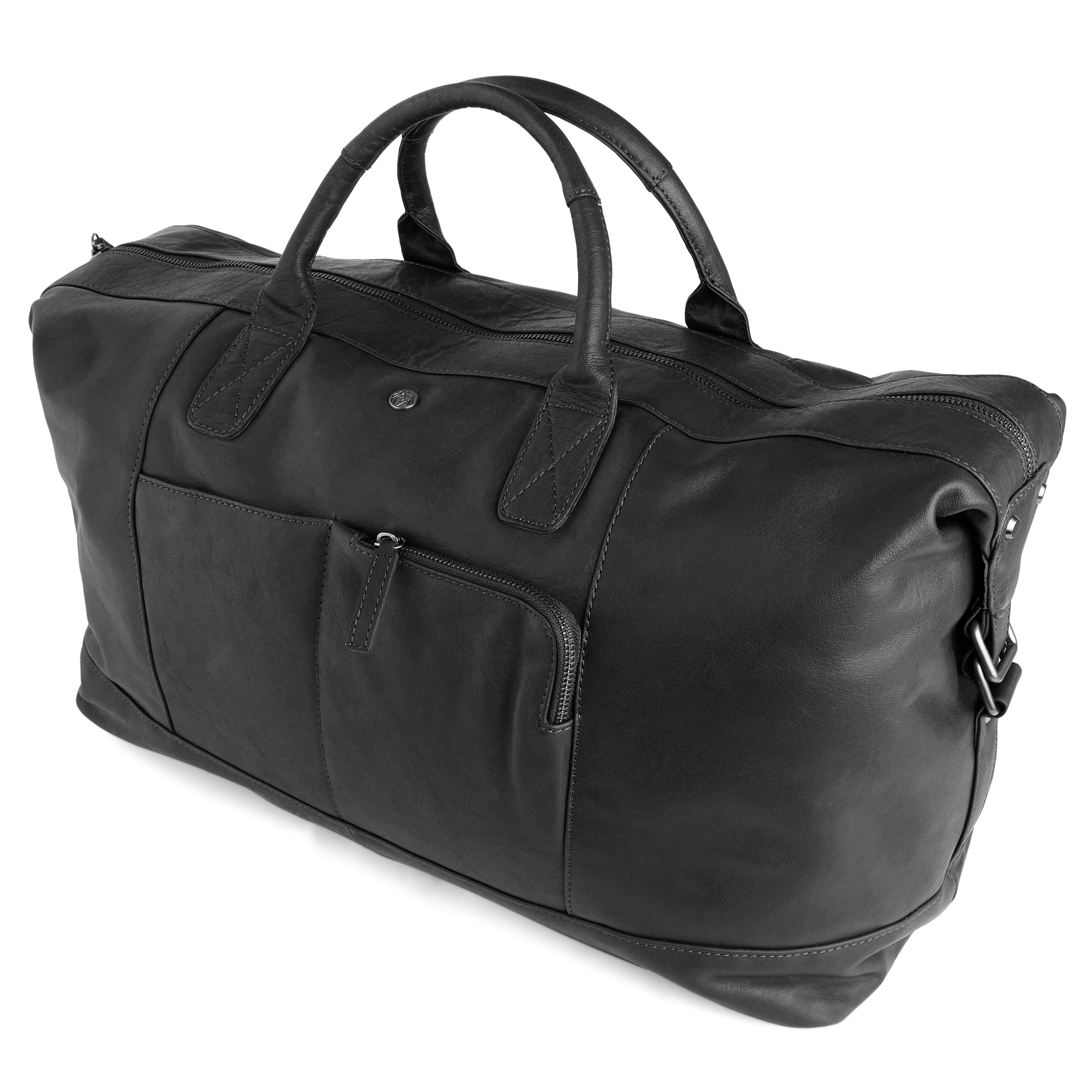 Klassieke Oxford Zwart Lederen Schoudertas - 4