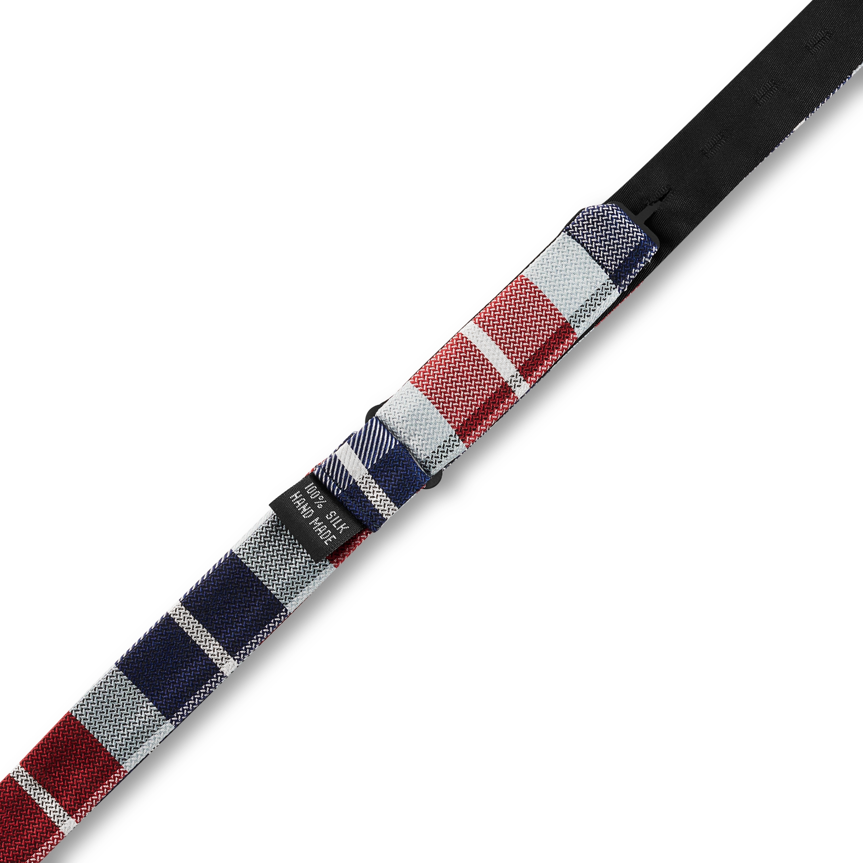 Jedwabna muszka w niebiesko-bordową kratkę do samodzielnego zawiązania - 5