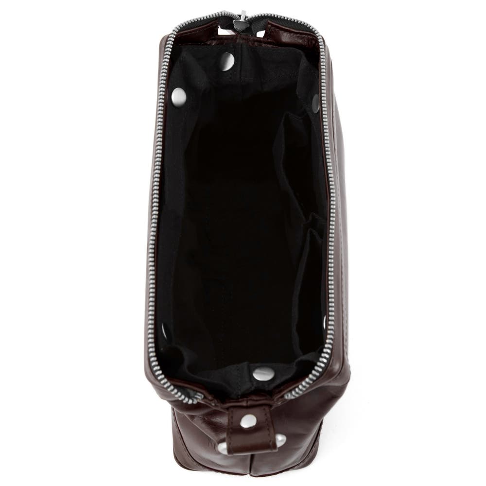 hover: Jasper | Dark Brown Leather Wash Bag hover: Jasper | Dark Brown Leather Wash Bag