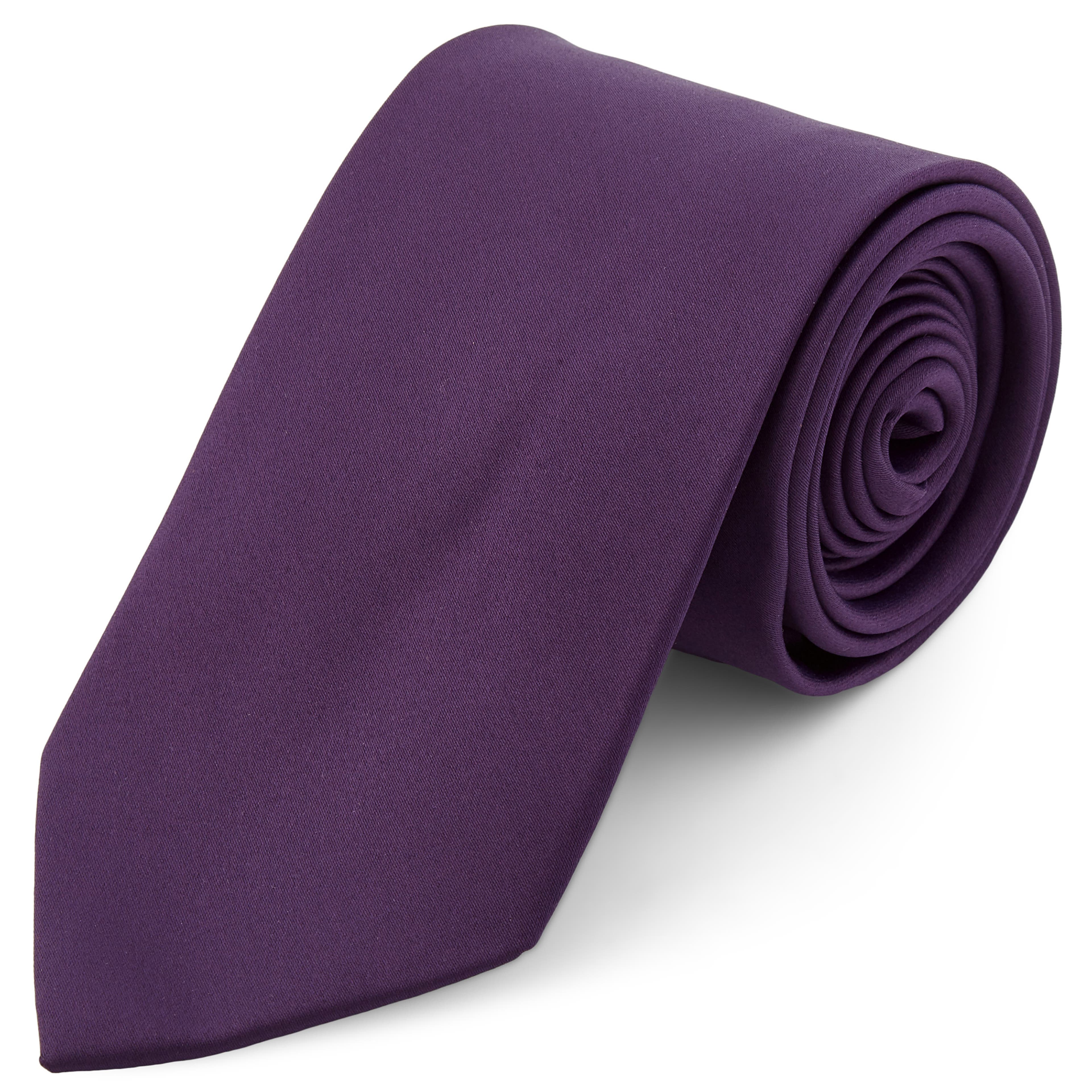Dunkellila Basic Krawatte 8 cm