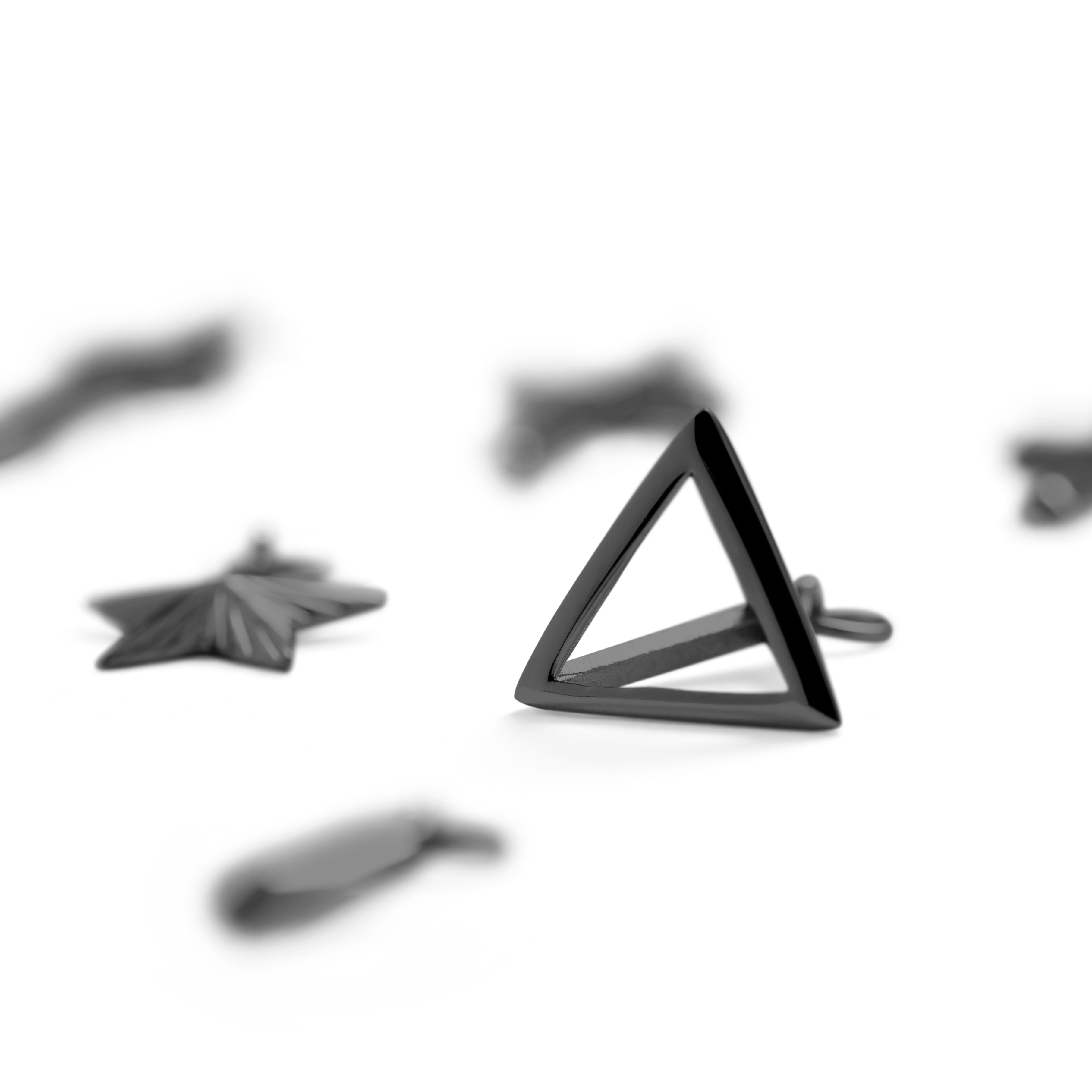 Set cu cercel negru rotund și 9 pandantive - 3