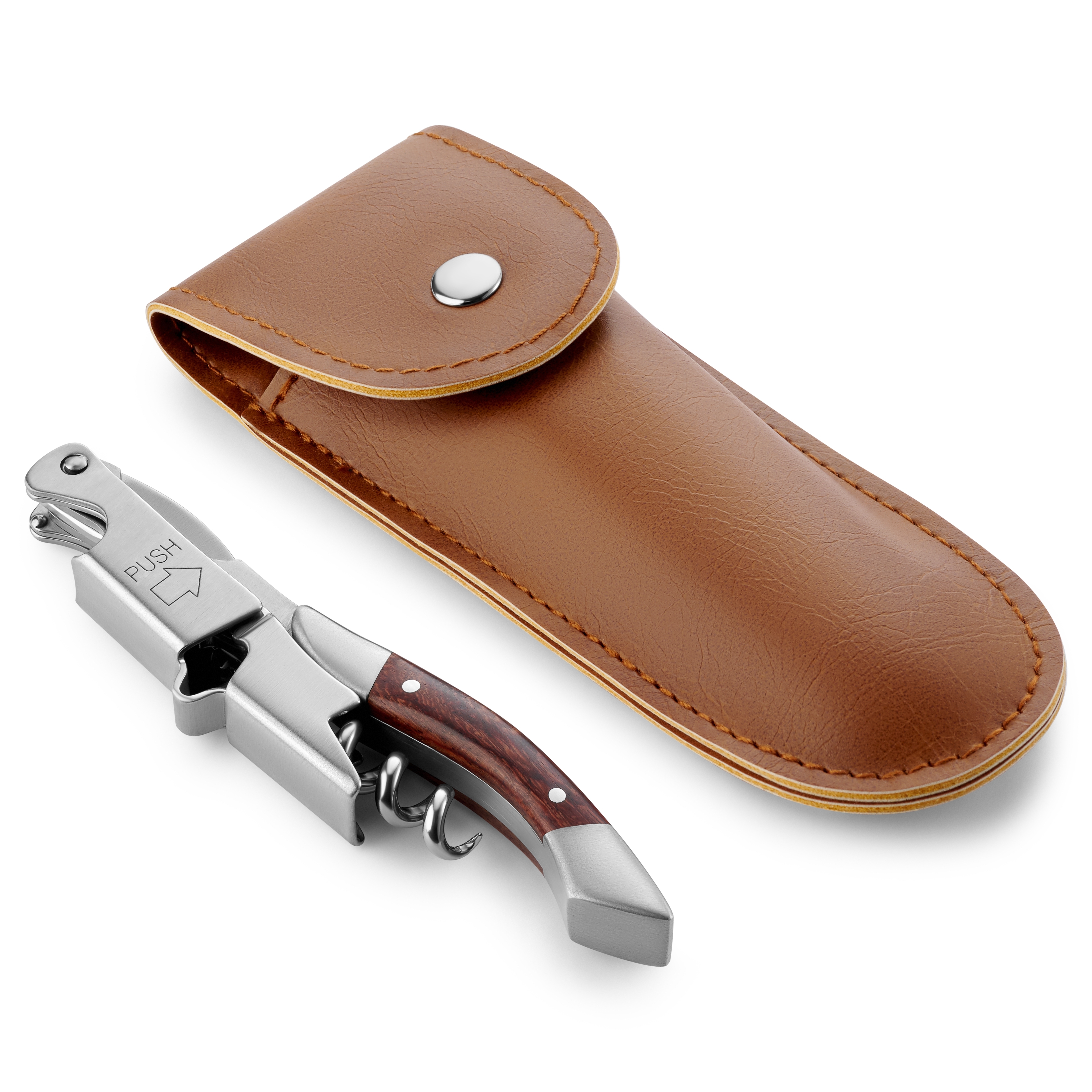 Deluxe Universal Red Wood and Stainless Steel Bottle Opener - 2