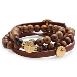 Set de bracelets bruns et dorés Ankh