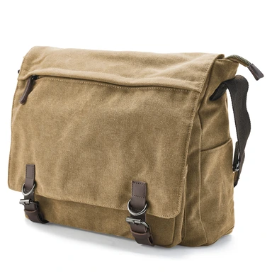 Senfgelbe Messenger Bag aus Segeltuch Senfgelbe Messenger Bag aus Segeltuch