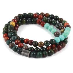 Wrap-around Multicolor Natural Stone Bead Bracelet