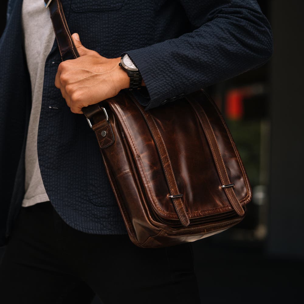 hover: Dark Brown Leather Satchel Bag hover: Dark Brown Leather Satchel Bag