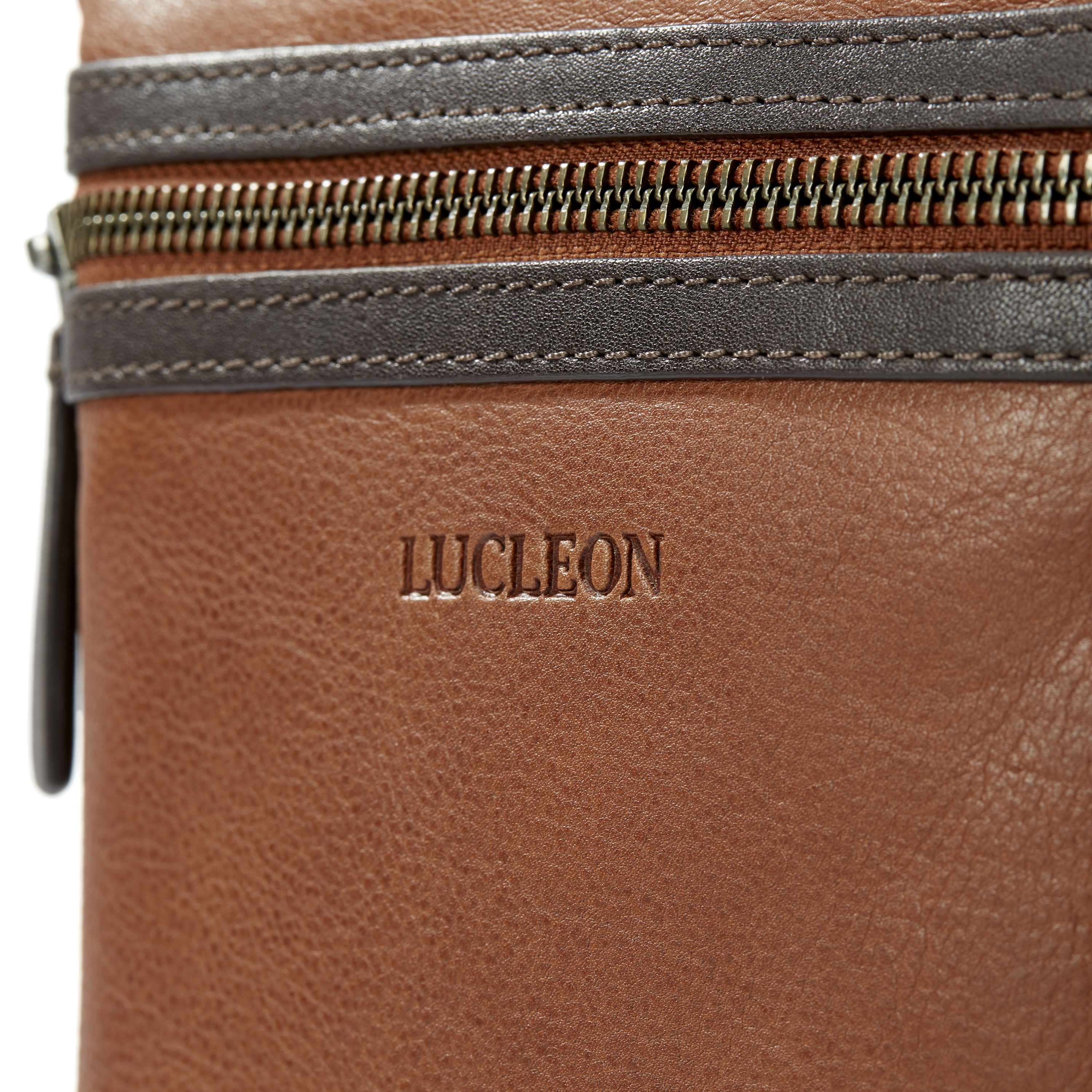 Lincoln | Tan & Dark Brown Leather Tablet Bag - 9